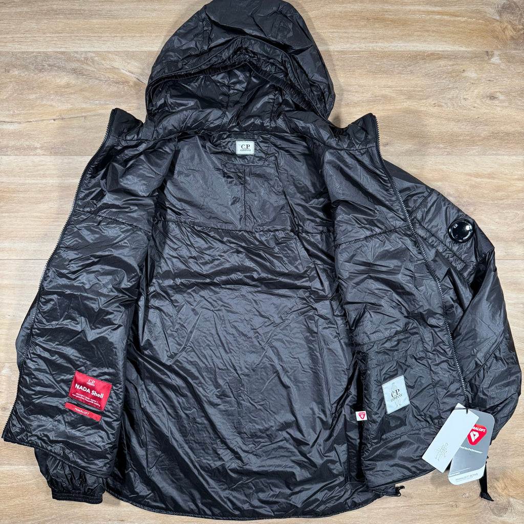 CP Company Nada Shell Lens Padded Jacket in Black Ironleague