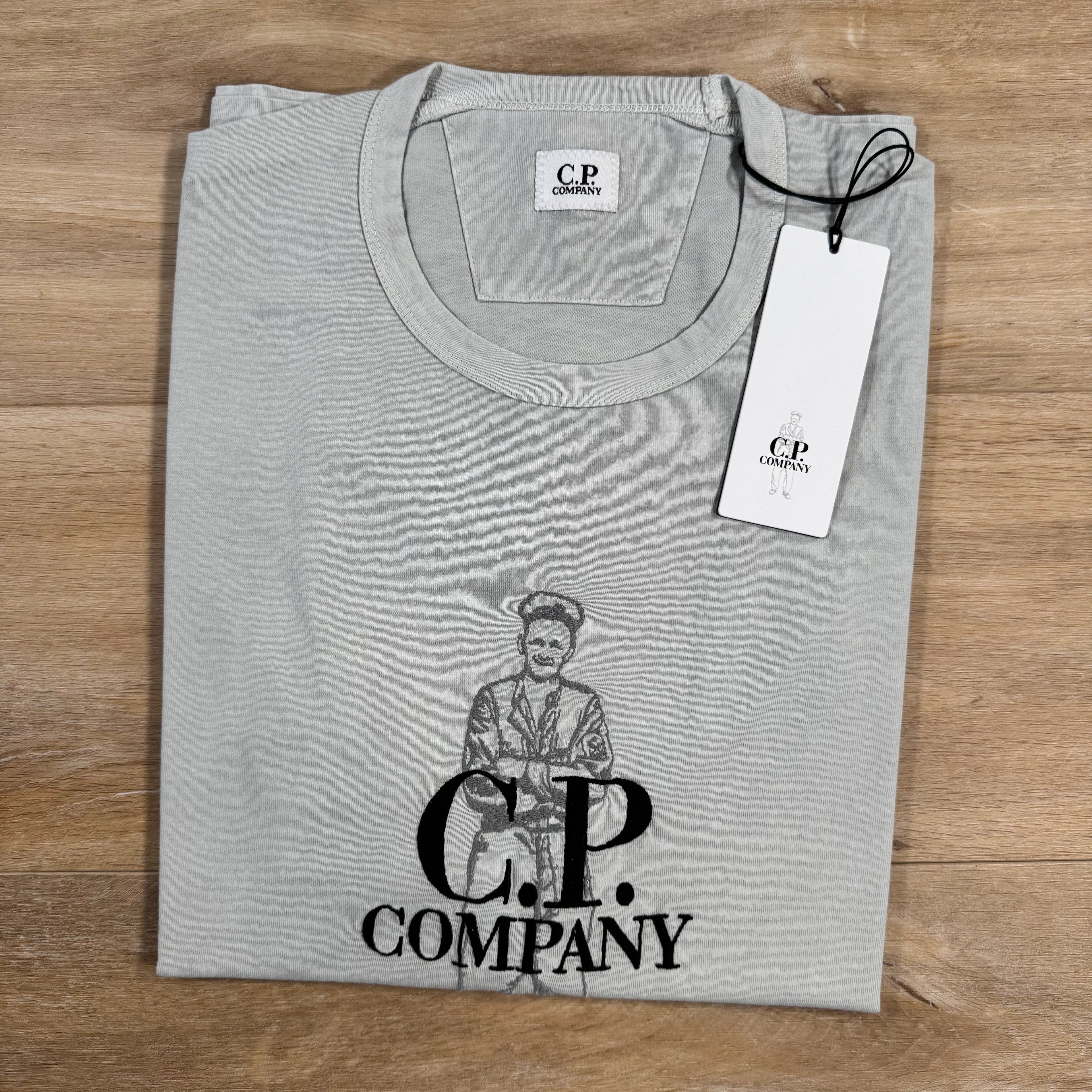 CP Company 1020 British Sailor T-Shirt in Blue Fox - Grey Ironleague