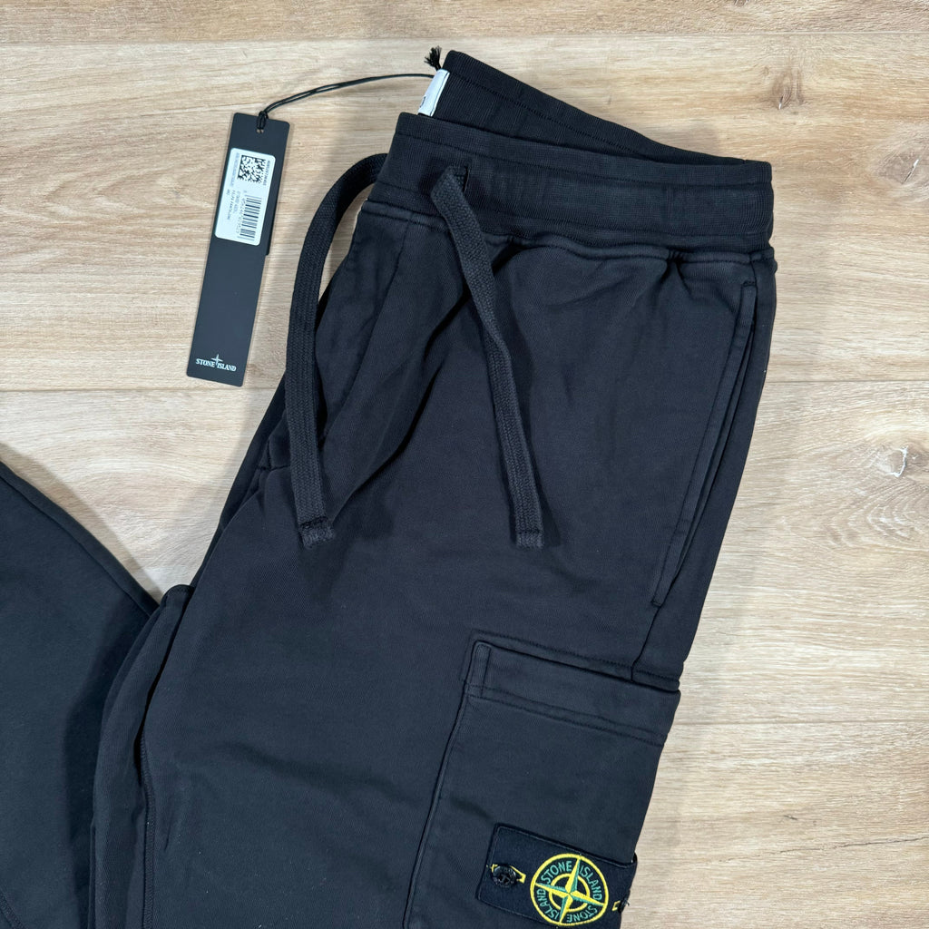 Stone Island Slim Fit Sweatpants in Black Ironleague