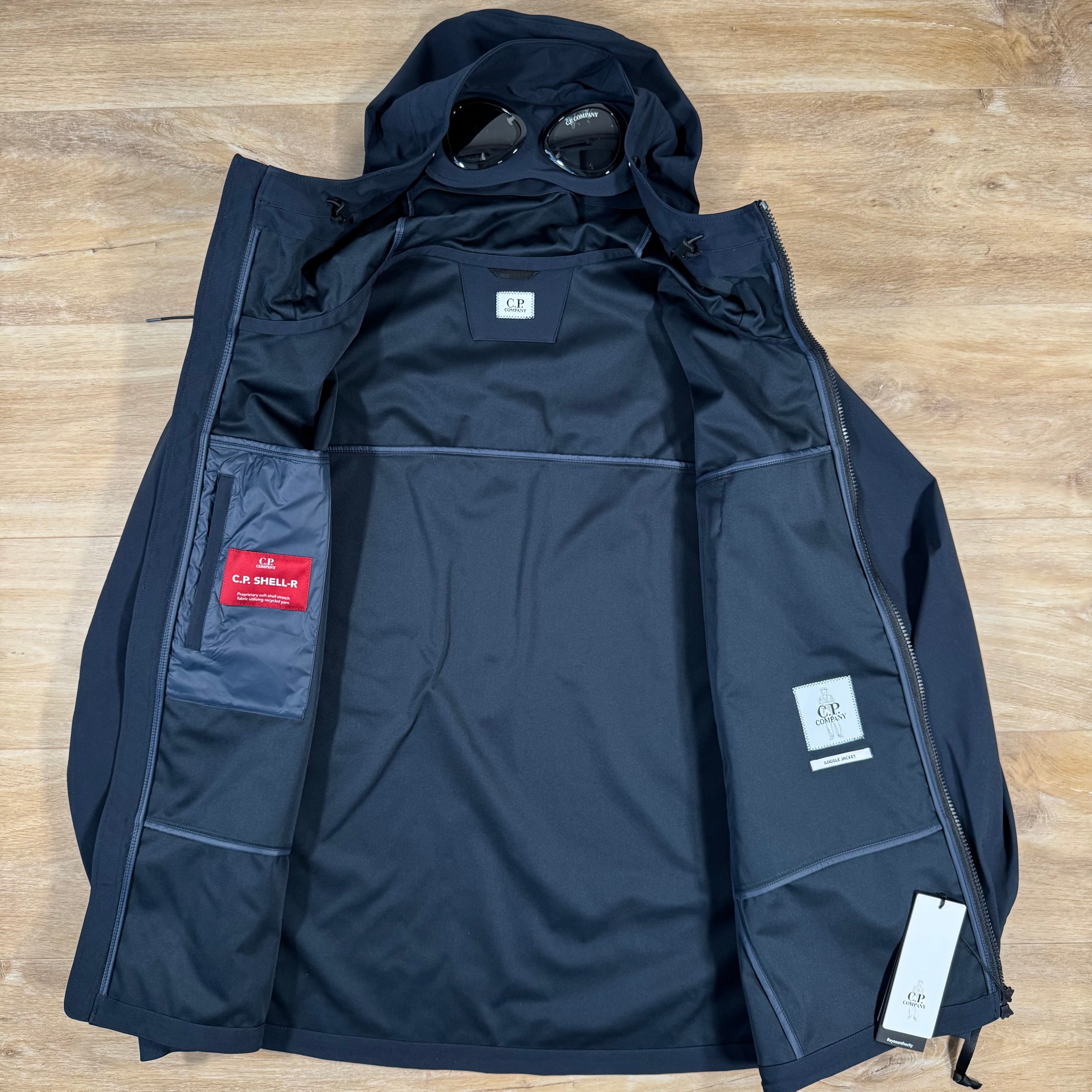 CP Company Shell-R Goggle Jacket in Navy Ironleague