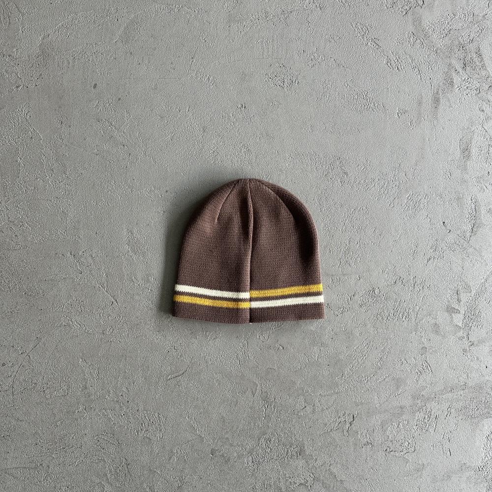 Corteiz Knit Stripe Beanie - Brown Ironleague