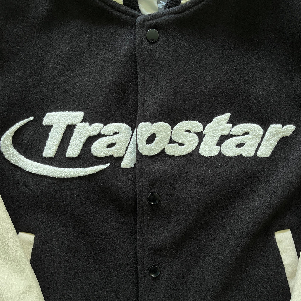 Trapstar Hyperdrive Chenille Varsity Jacket - Black/White Ironleague