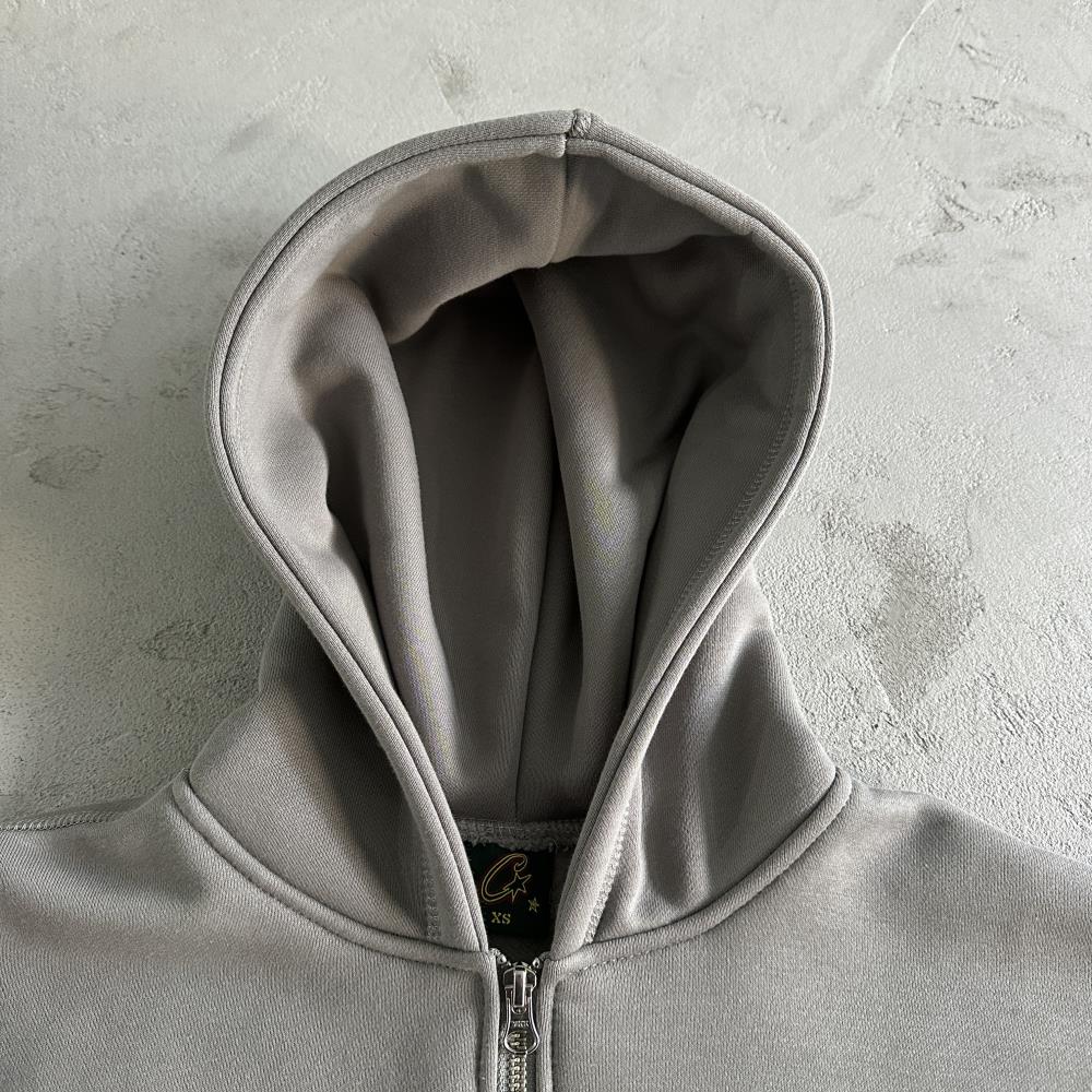 Corteiz Grey Island Puff Print Zip Set Ironleague