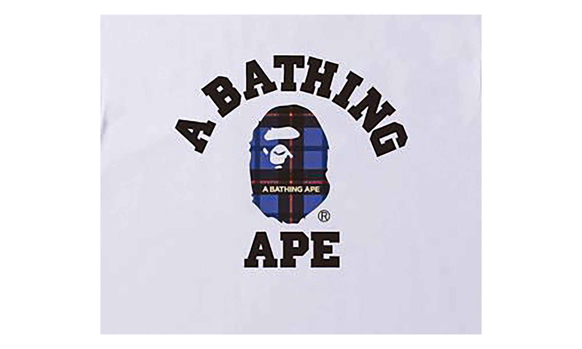 BAPE Check College T-Shirt White / Blue 84TJTEOM