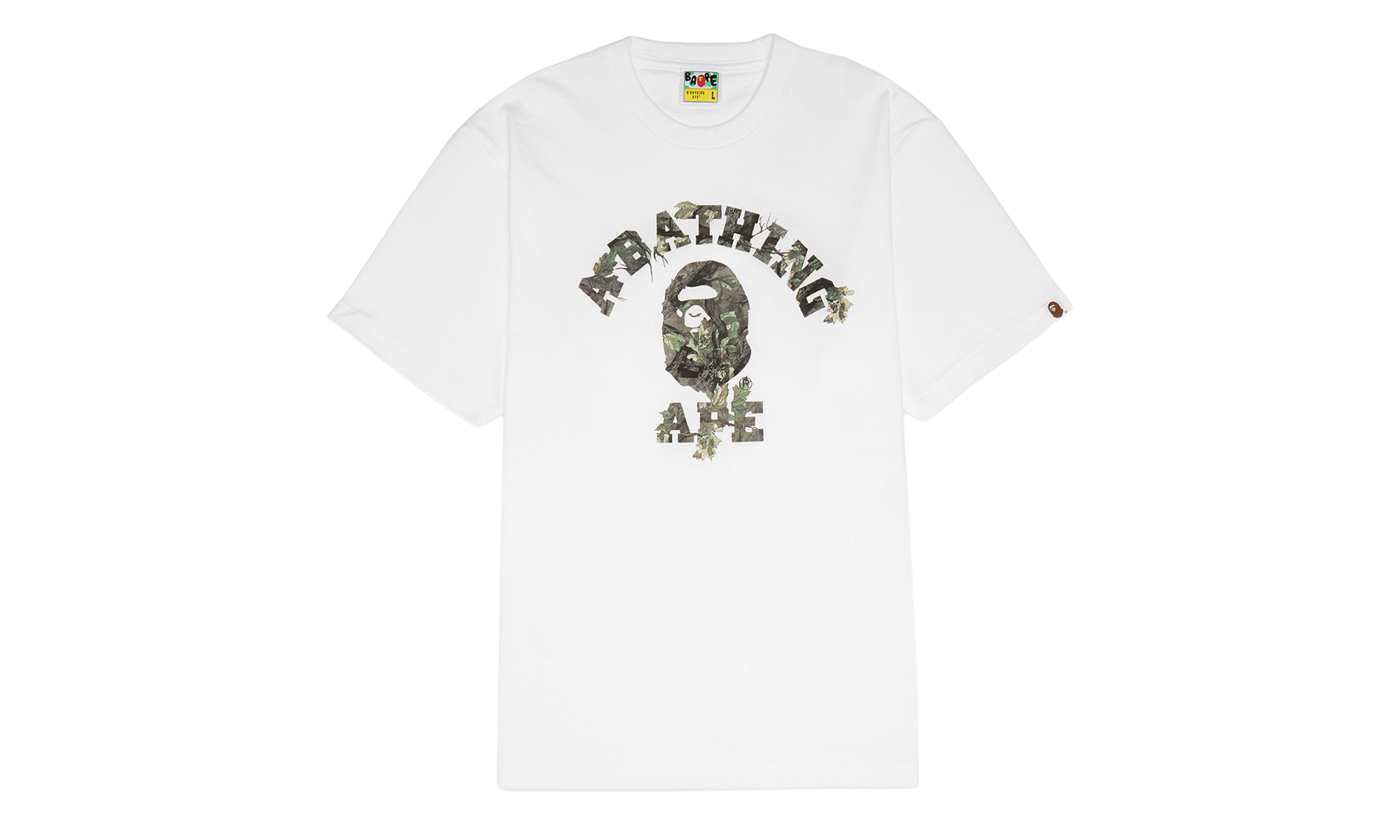 BAPE Tree Edge Camo College Tee White / Brown 1L80 110 030 WHT