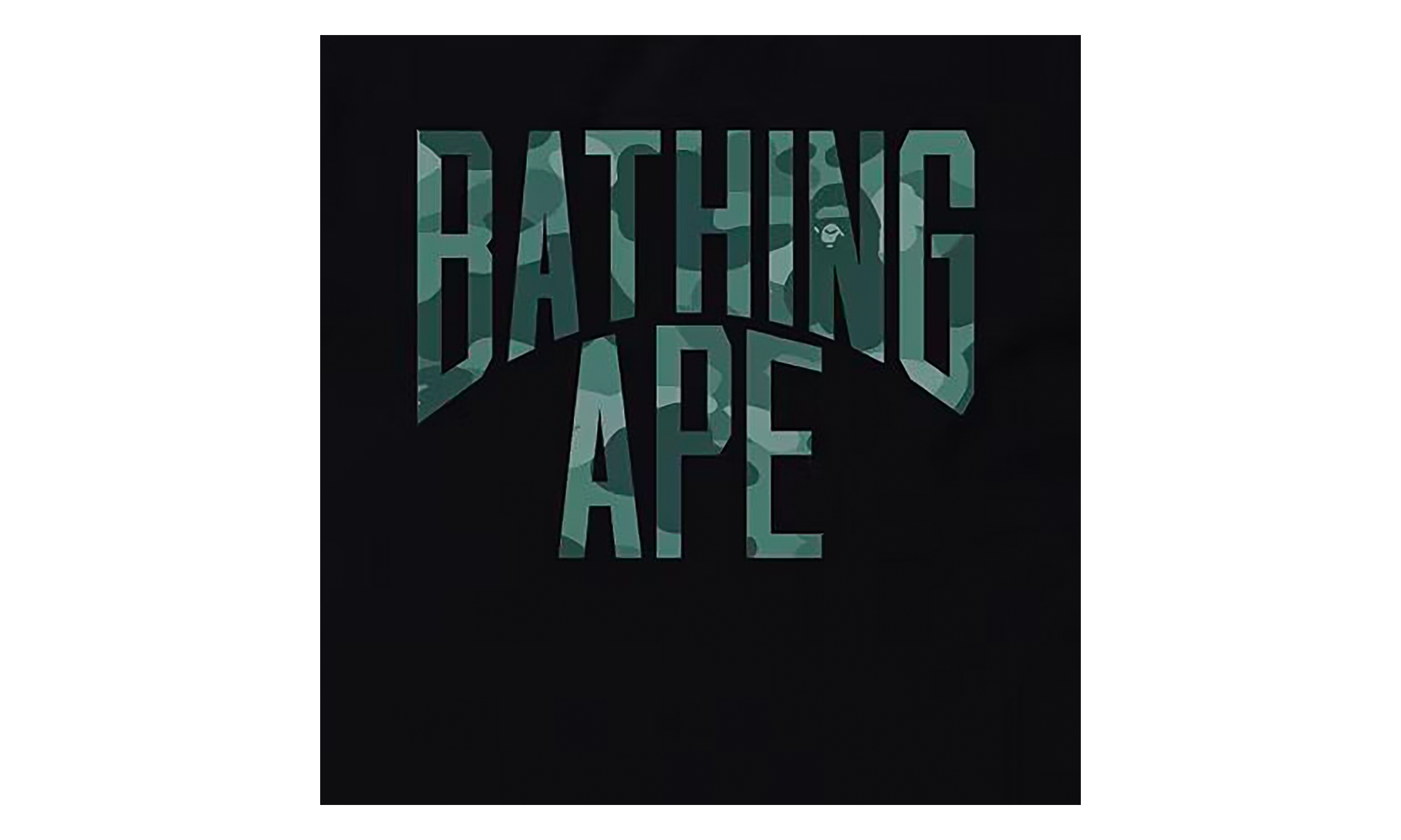 BAPE Layered Line Camo NYC Logo Tee Black / Green 1J80 110 030 BLACK GREEN