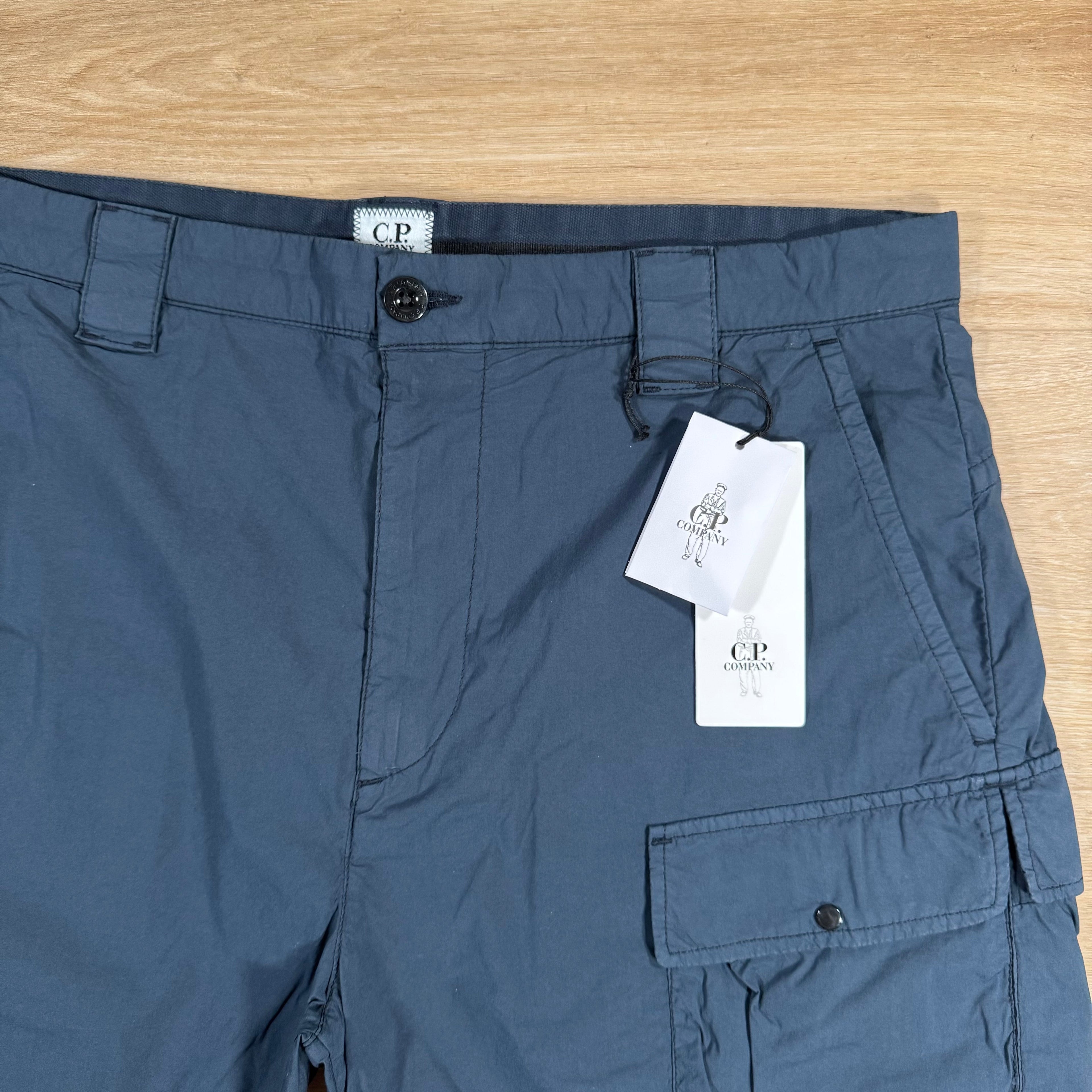CP Company 50 Fili Stretch Cargo Shorts in India Ink Ironleague