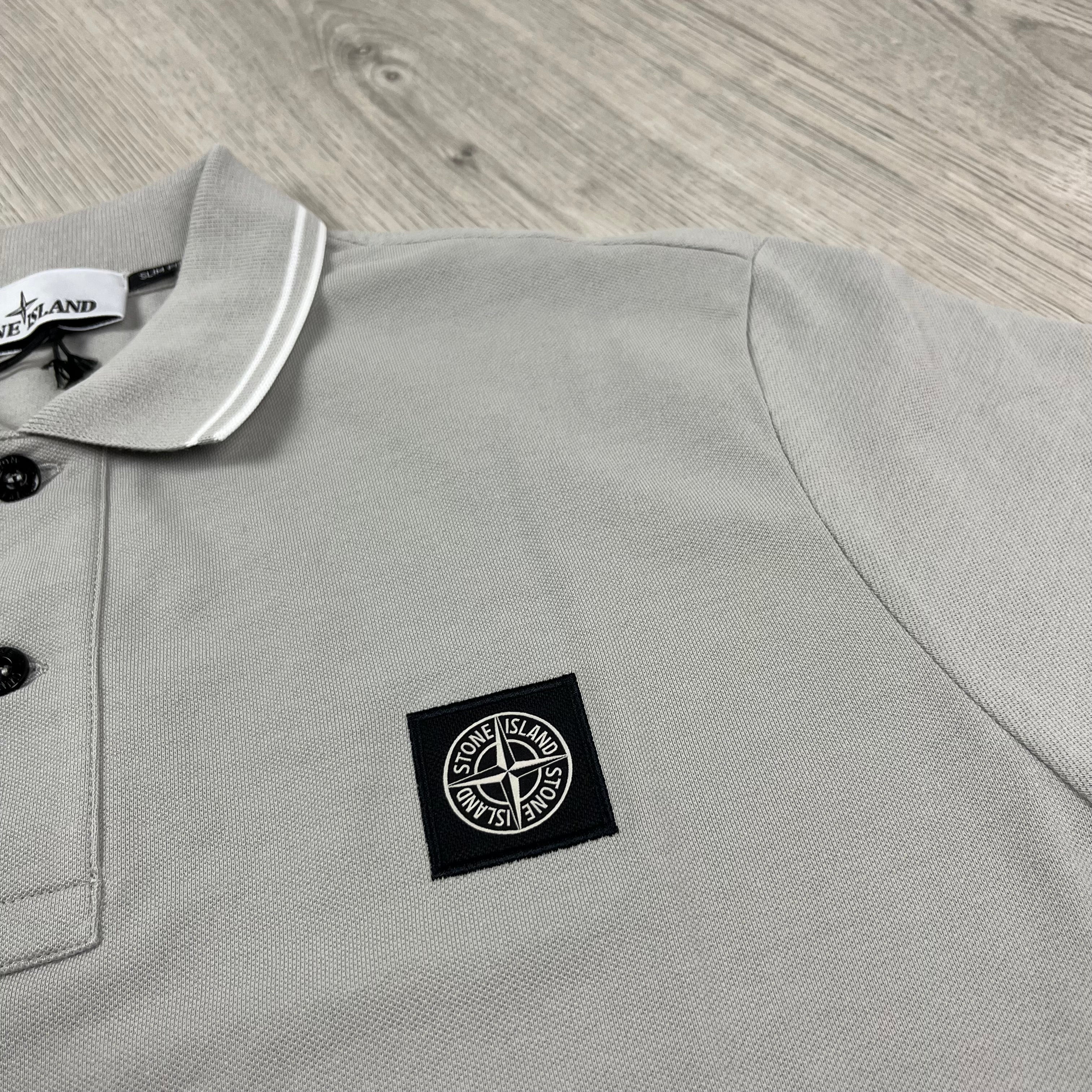 Stone Island Patch Polo Shirt - Grey Ironleague