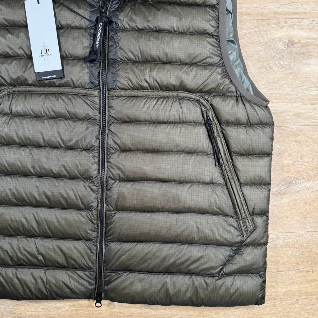 CP Company DD Shell Goggle Down Vest in Grape Leaf Ironleague