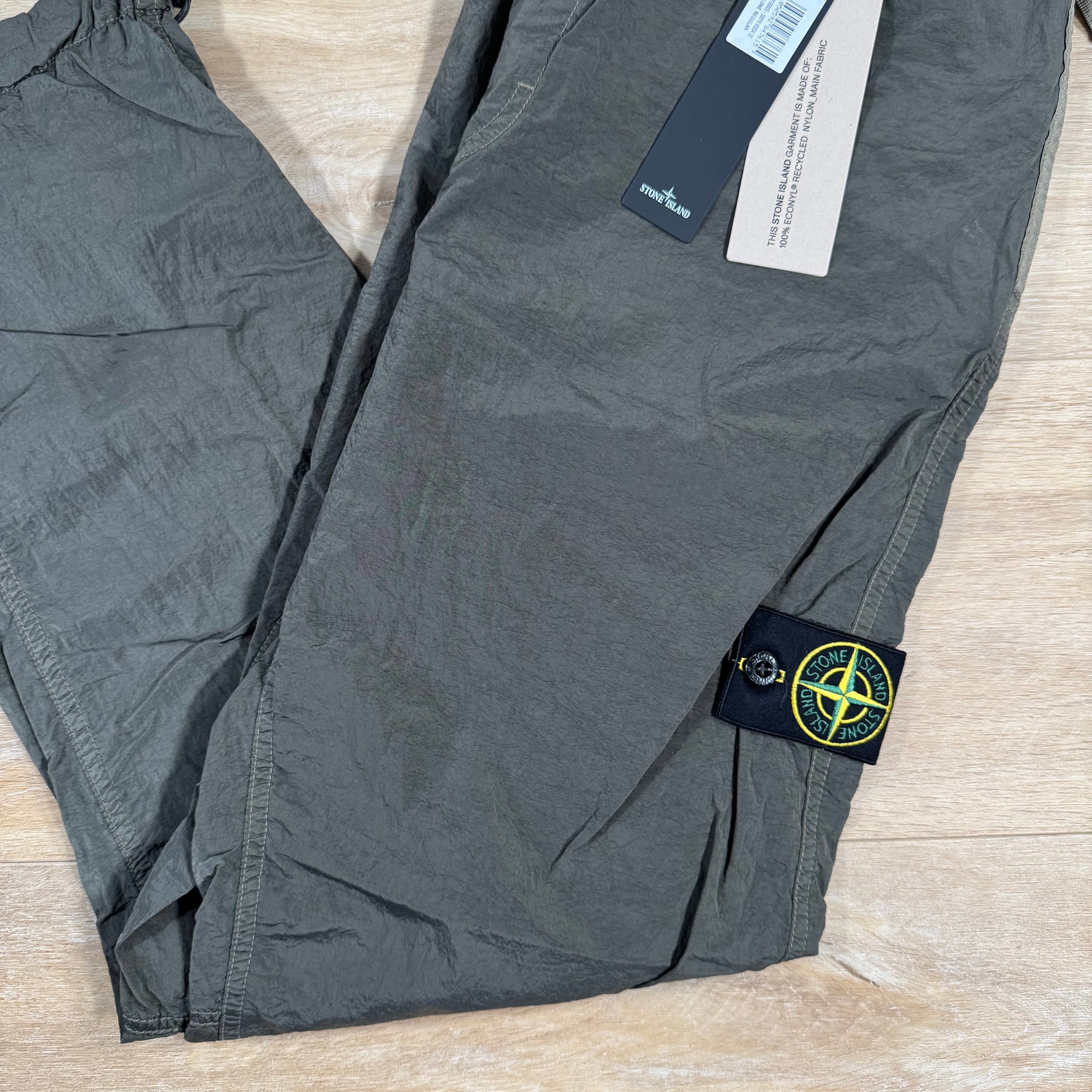 Stone Island Nylon Metal Pants in Military Green with Nylon Mesh Lining Ironleague