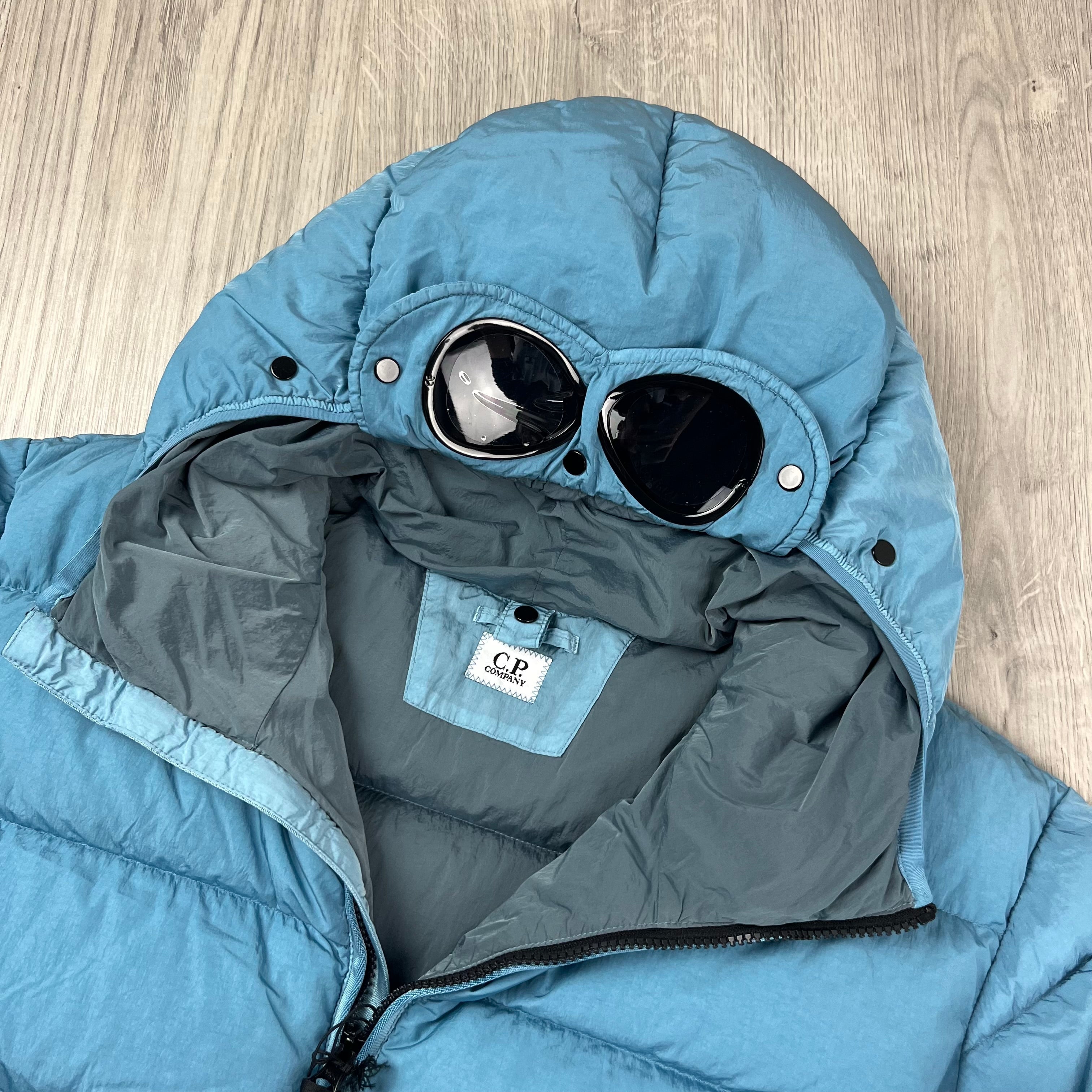 CP Company Chrome Goggle Jacket - Aegean Blue Ironleague