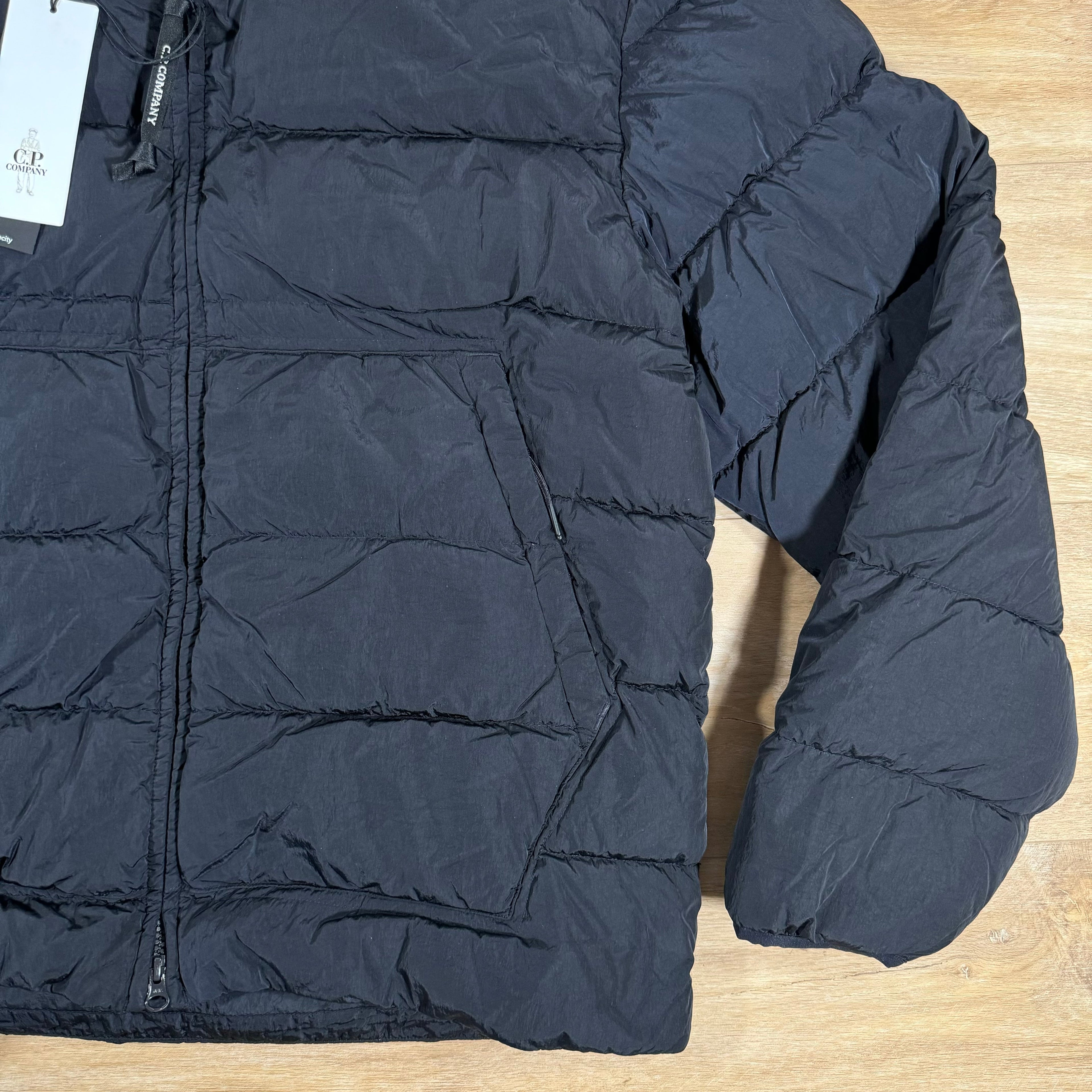 CP Company Chrome-R Goggle Down Jacket in Navy Ironleague