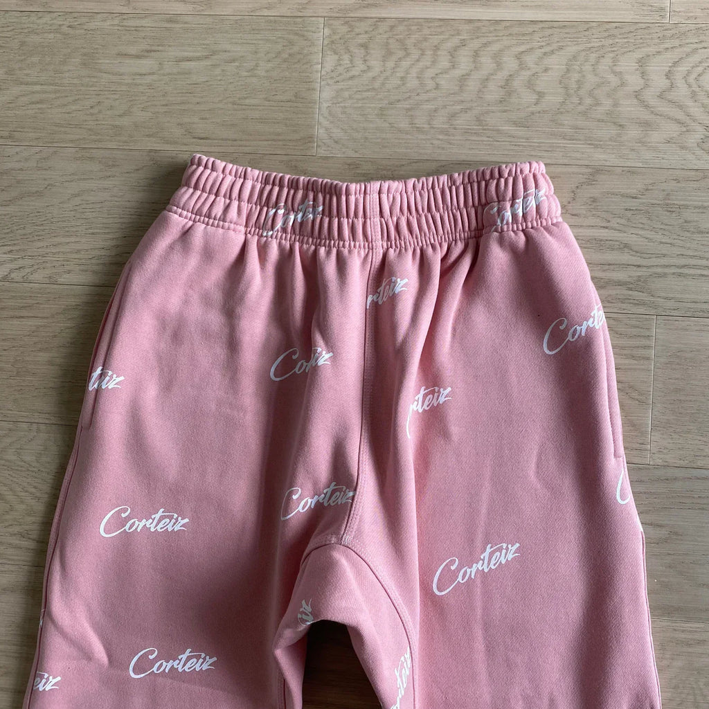 Corteiz All Over Print Joggers - Pink Ironleague