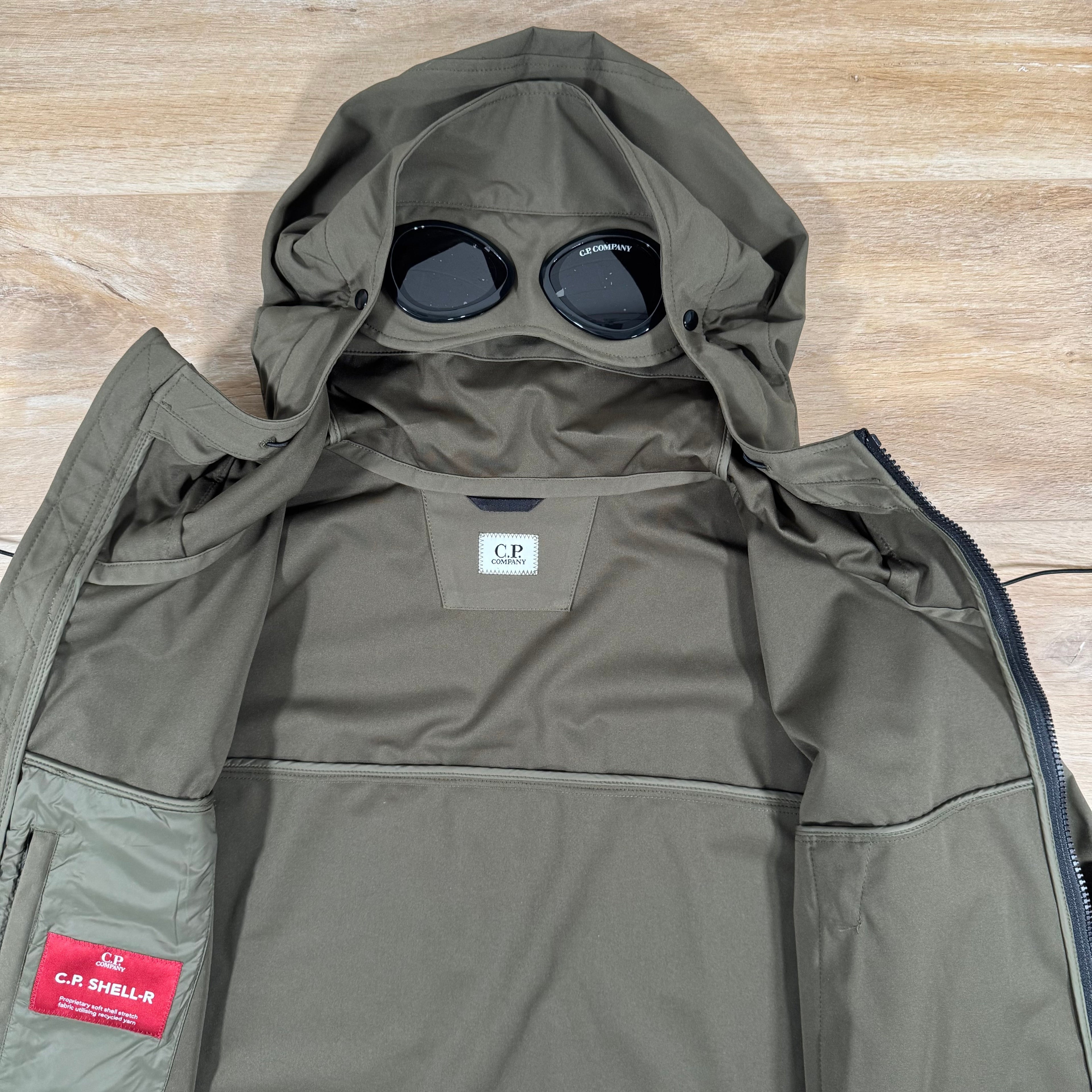 CP Company Shell-R Goggle Jacket in Ivy Green Ironleague