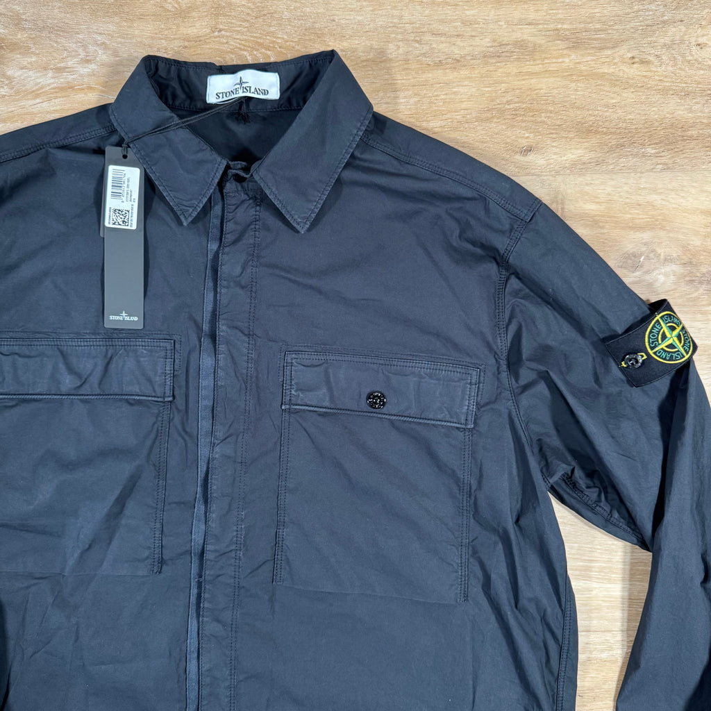 Stone Island Stretch Tela Overshirt in Navy Ironleague