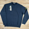 Stone Island Diagonal Fleece Old Treatment Sweatshirt in Navy Ironleague