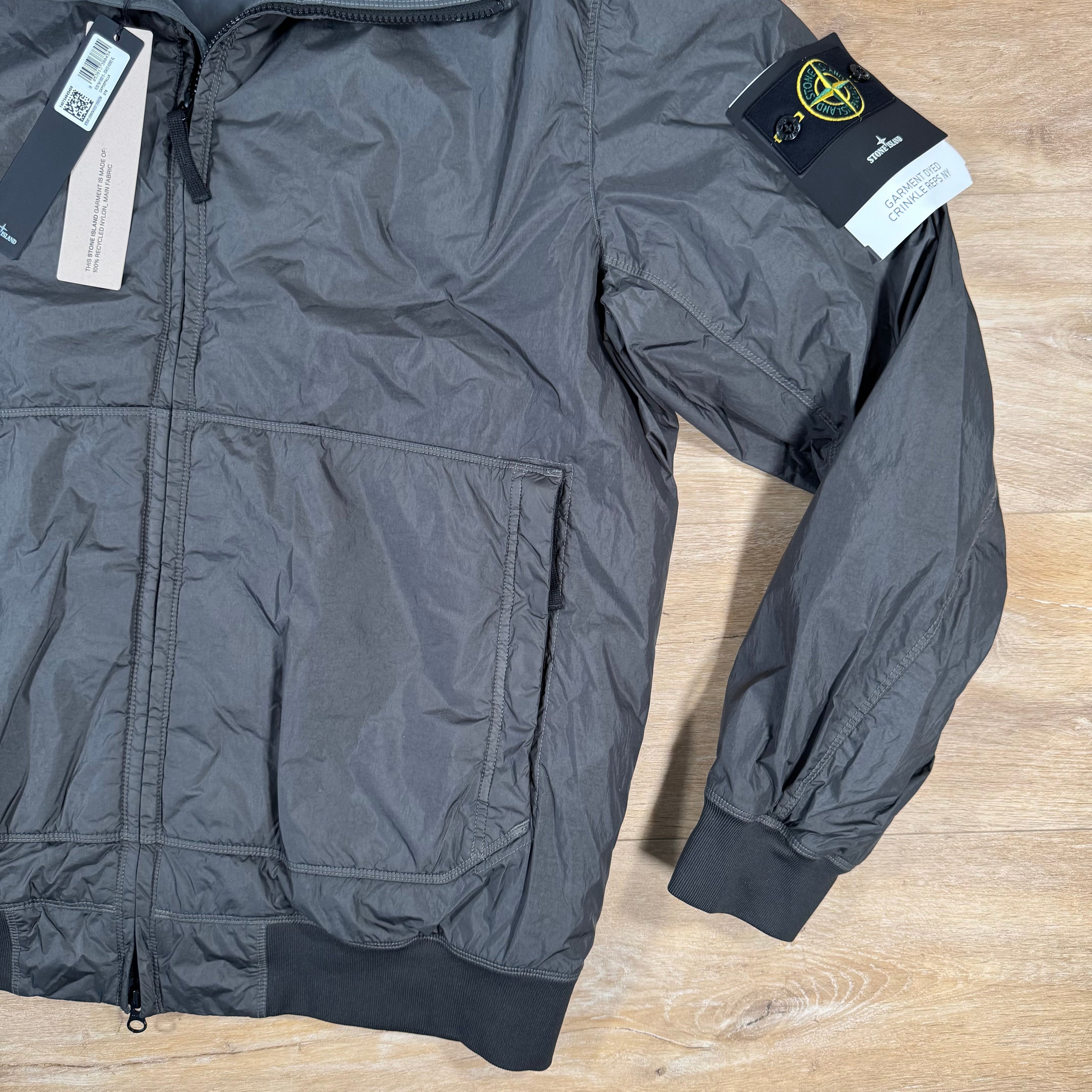 Stone Island Crinkle Reps NY Padded Jacket in Lead Grey Ironleague