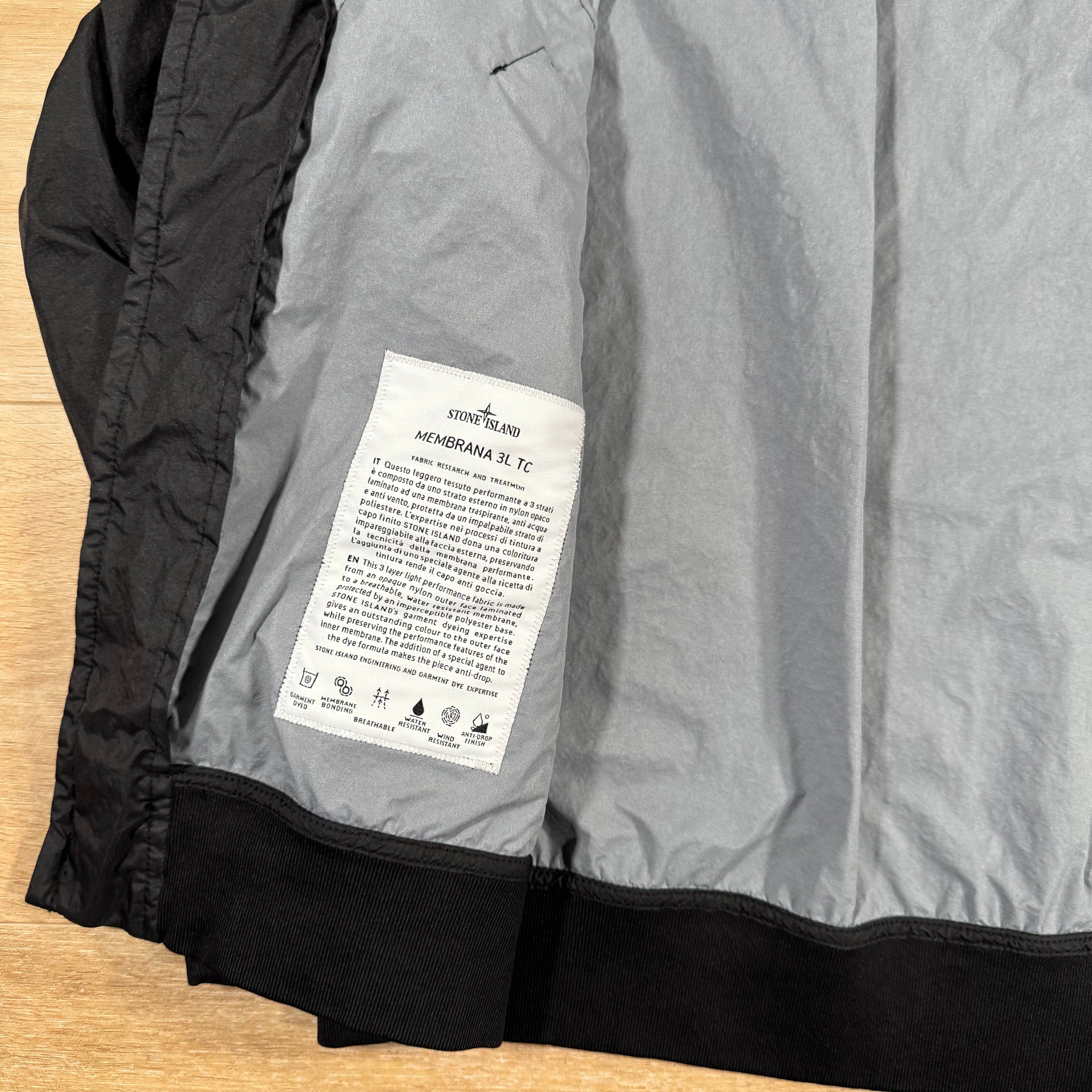Stone Island Membrana 3L TC Bomber Jacket in Black Ironleague
