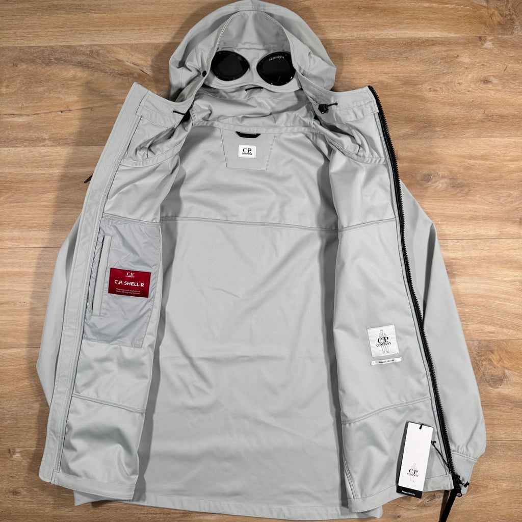 CP Company Shell-R Goggle Jacket in Blue Fox - Grey Ironleague