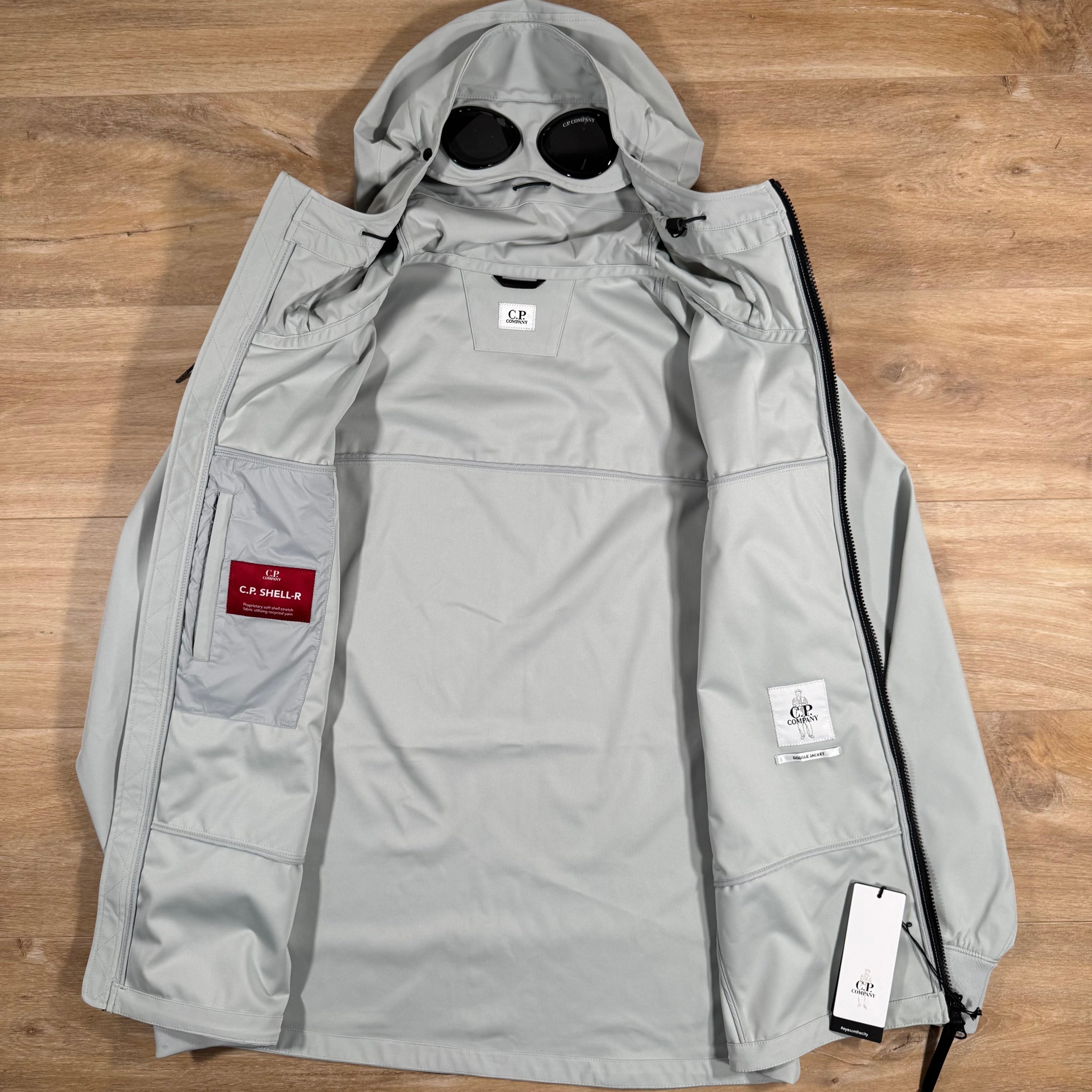 CP Company Shell-R Goggle Jacket in Blue Fox - Grey Ironleague