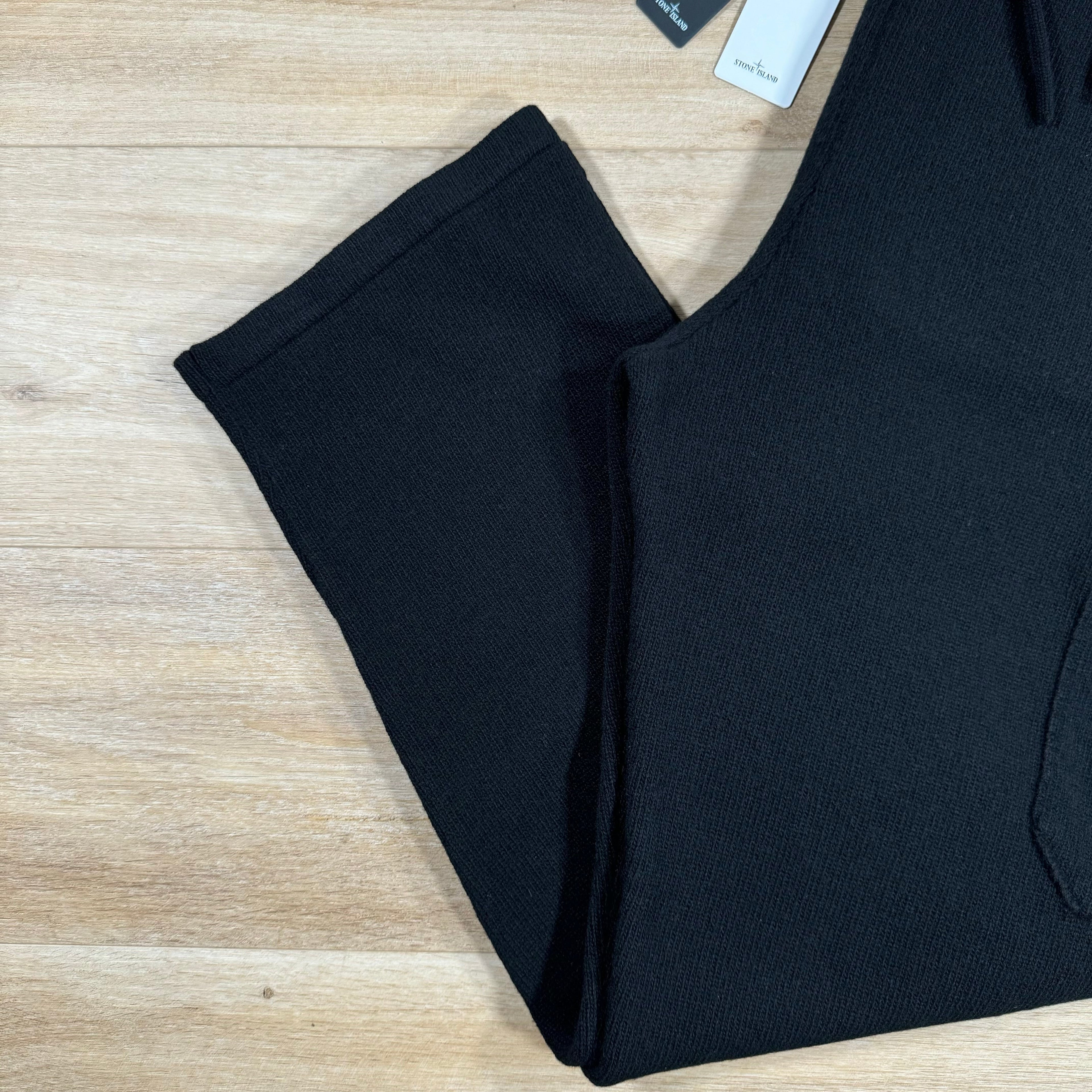 Stone Island Loose Fit Wool Ghost Sweatpants in Black Ironleague