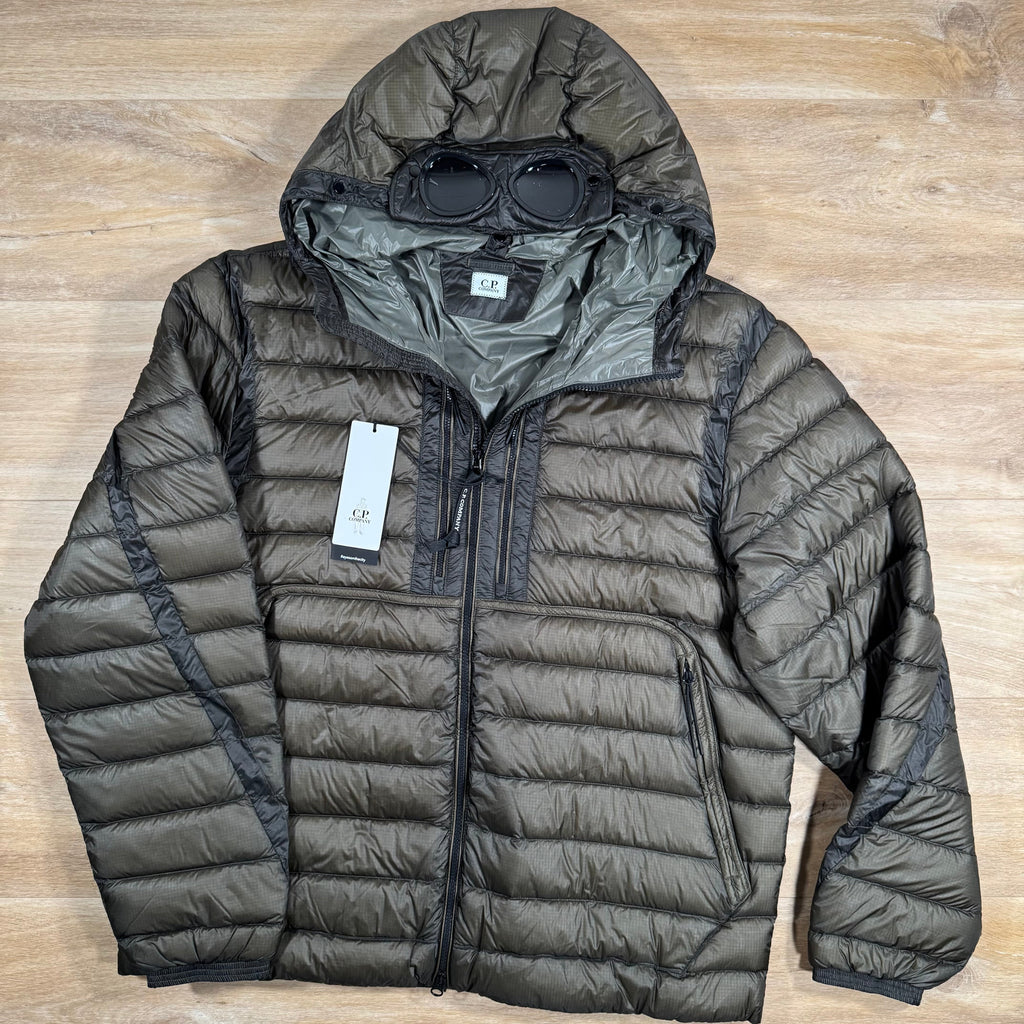 CP Company DD Shell Goggle Down Jacket in Grape Leaf Ironleague