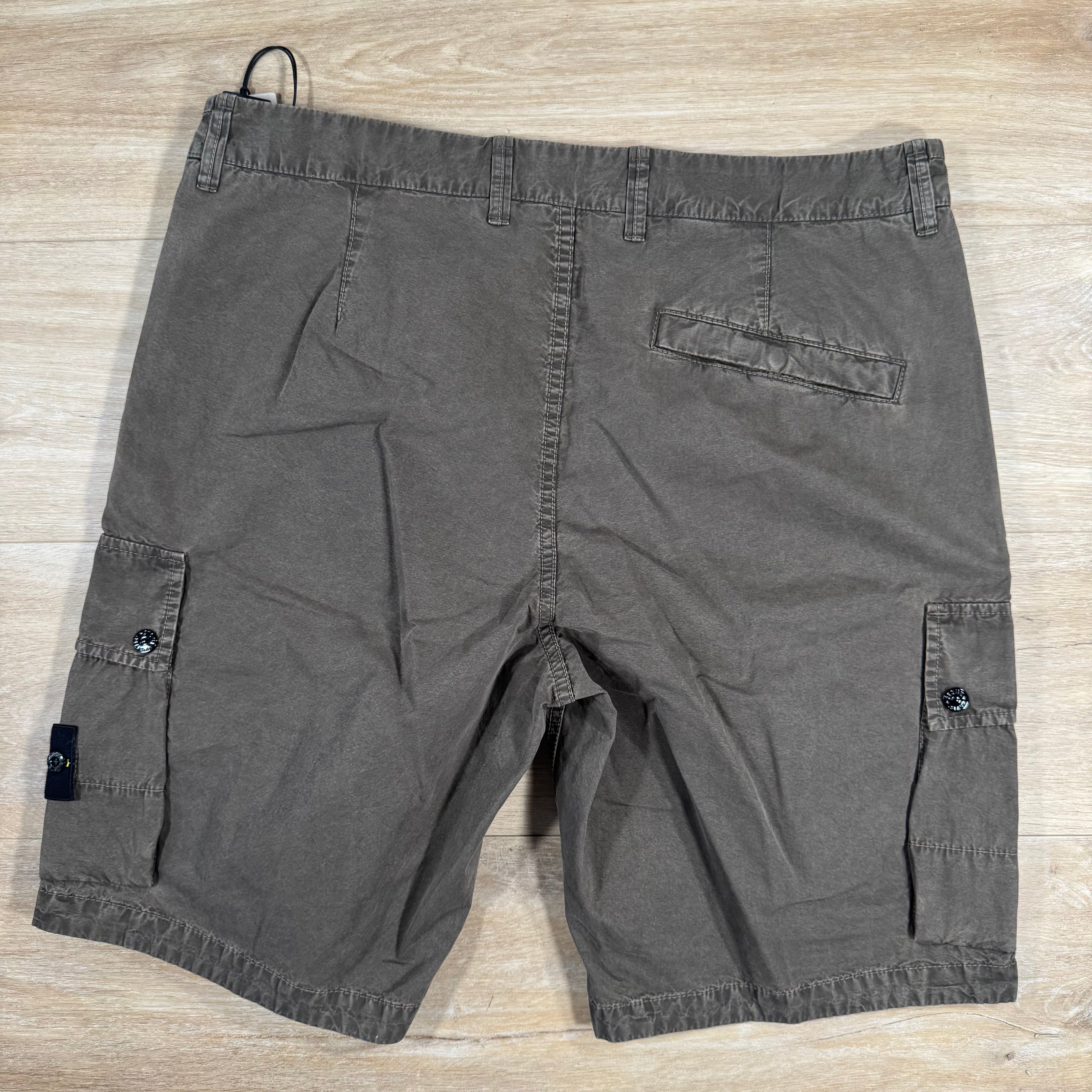 Stone Island Brushed Cotton Cargo Bermuda Shorts in Military Green Ironleague