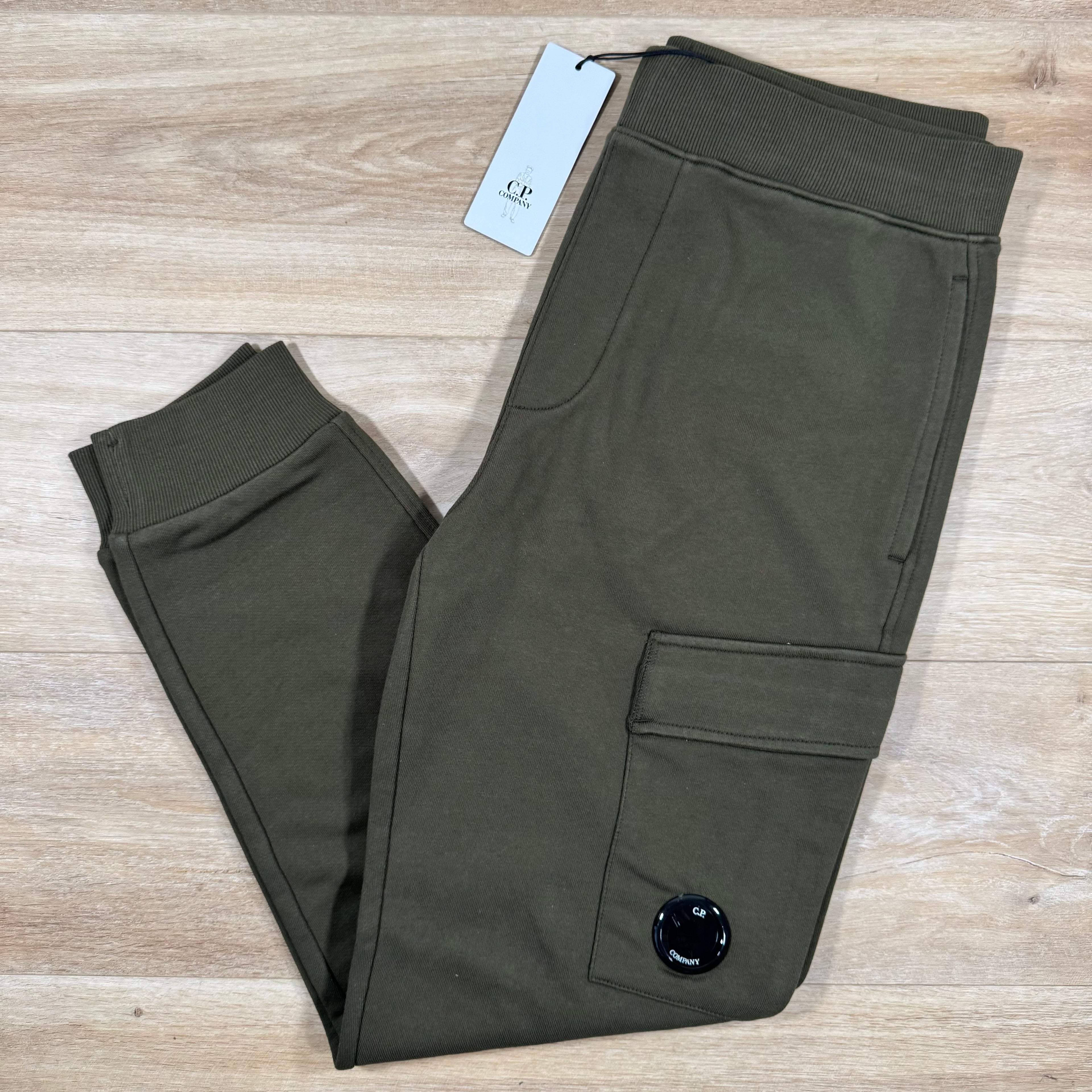 CP Company Diagonal Raised Lens Sweatpants in Ivy Green Ironleague