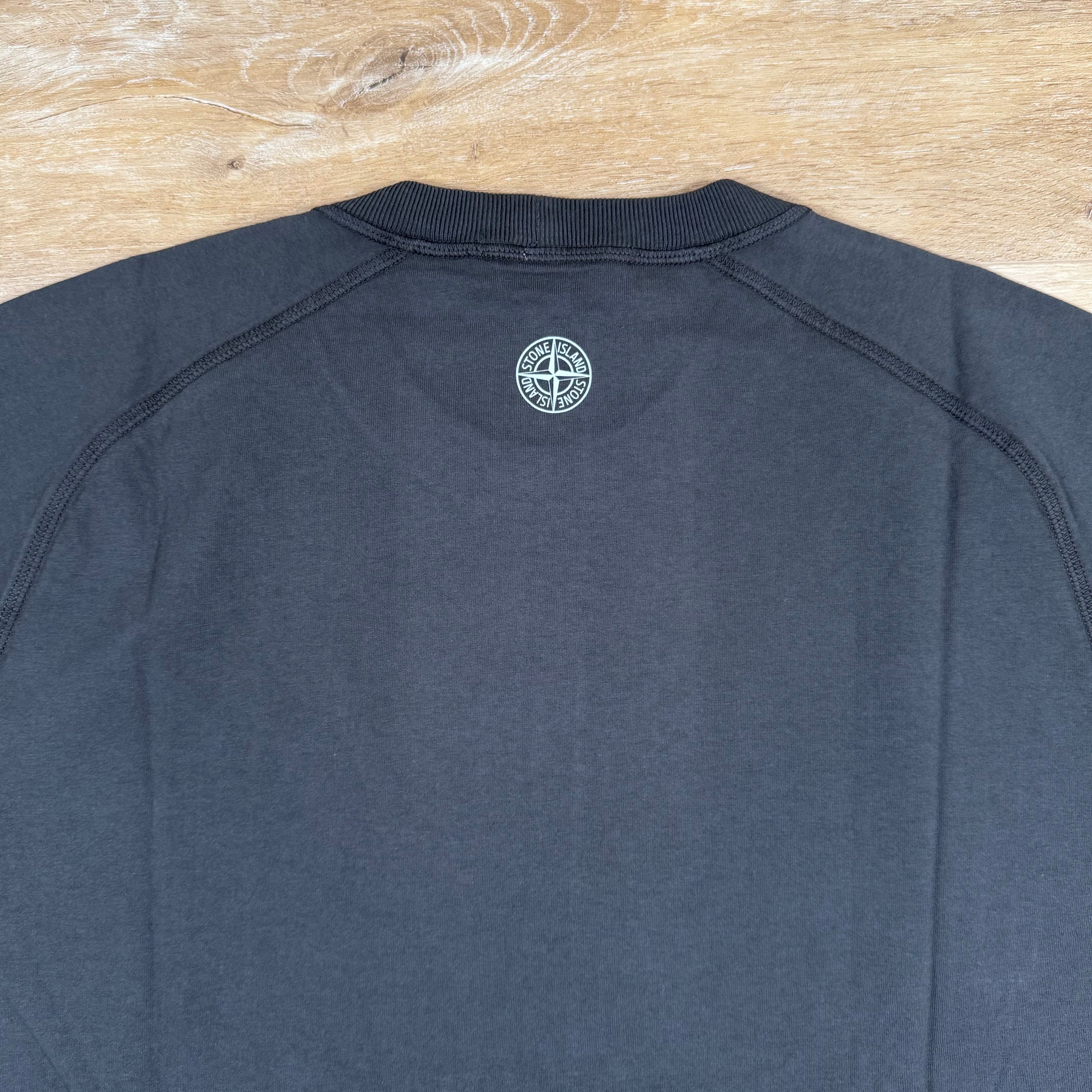Stone Island Organic Cotton Logo T-Shirt in Charcoal Grey Ironleague