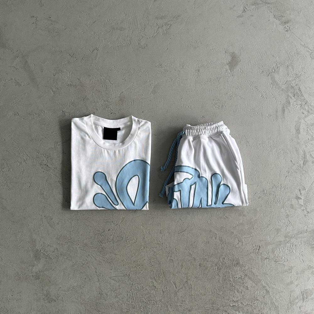 Syna T-Shirt & Short Set - White/Blue Ironleague
