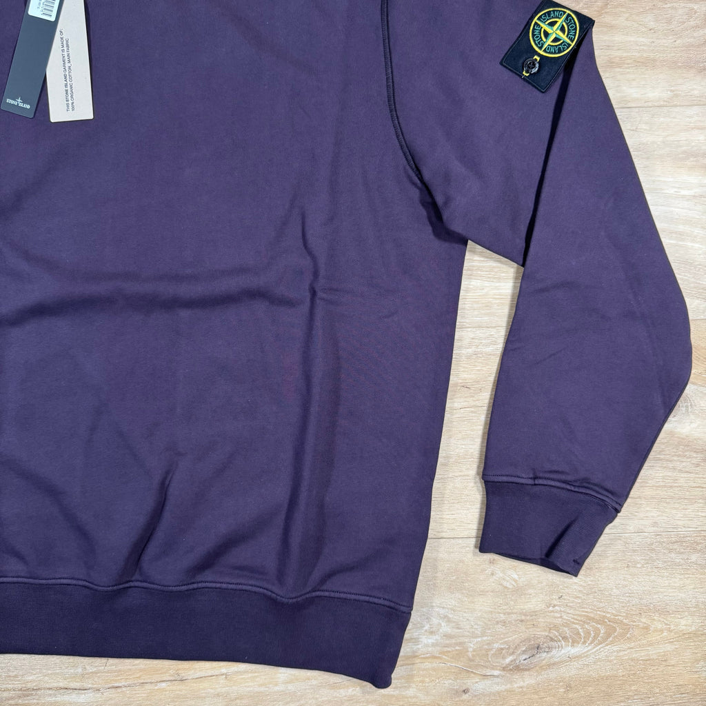 Stone Island Organic Cotton Fleece Sweatshirt in Dark Burgundy Ironleague