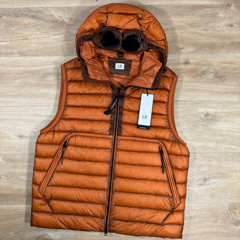 CP Company DD Shell Goggle Down Vest in Bombay Brown Ironleague