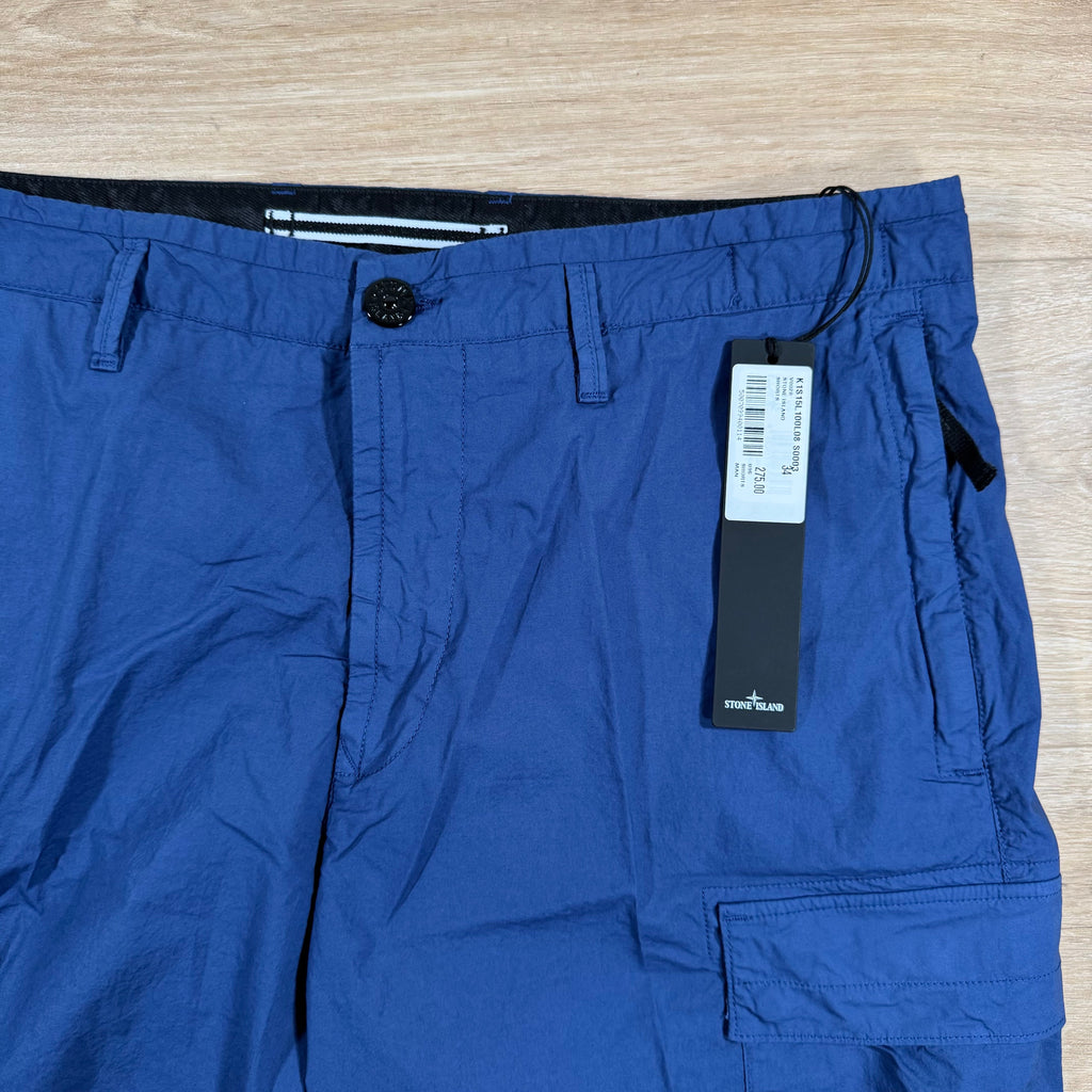 Stone Island Stretch Tela Cargo Bermuda Shorts in Blue Marine Ironleague