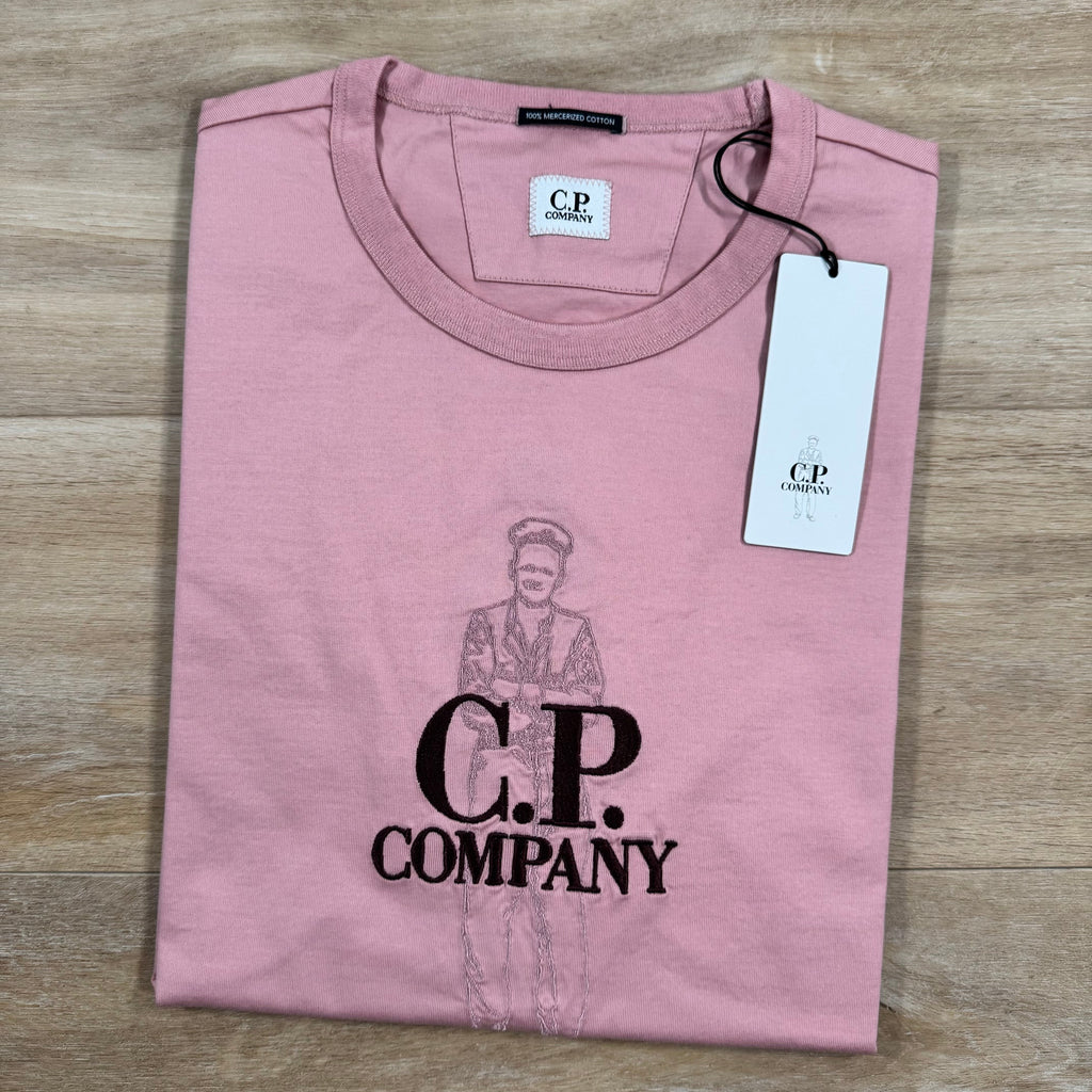CP Company 30/2 Mercerized Jersey Twisted British Sailor T-Shirt in Misty Rose - Pink Ironleague