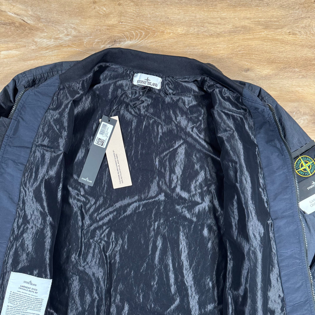 Stone Island Crinkle Reps R-NY Bomber Jacket in Navy Ironleague