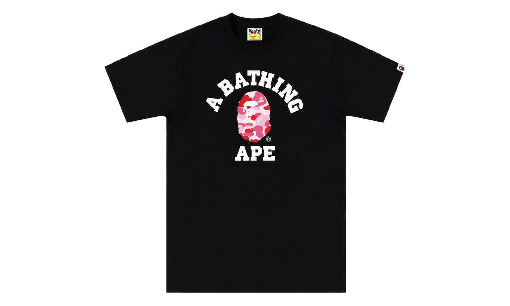 BAPE ABC Camo College Organic Tee Black Pink 1K20 109 008 BLACK PINK