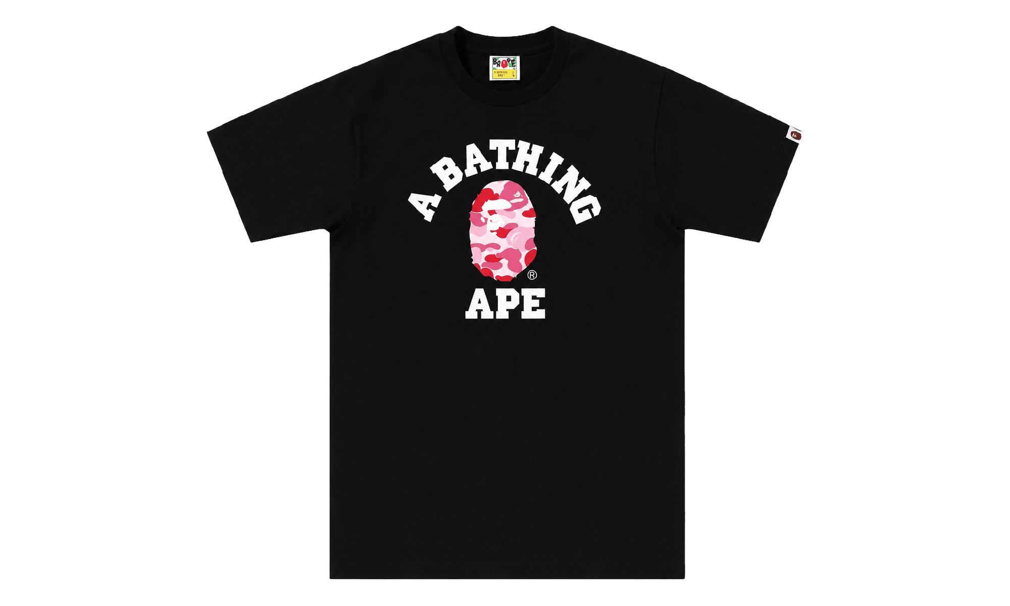 BAPE ABC Camo College Organic Tee Black Pink 1K20 109 008 BLACK PINK