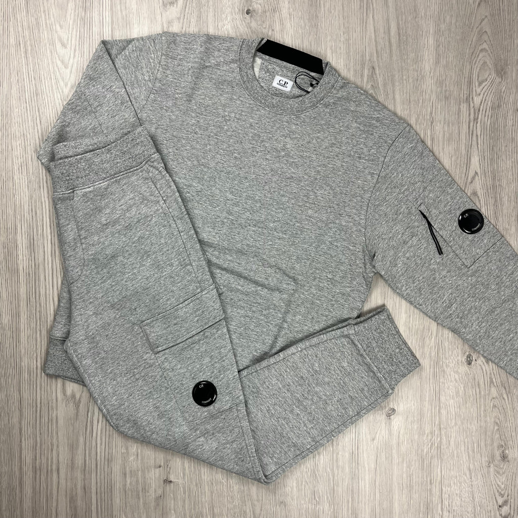 CP Company Raised Fleece Tracksuit - Grey Ironleague