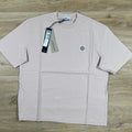 Stone Island Combed Organic Cotton Patch Logo T-Shirt in Antique Rose Ironleague