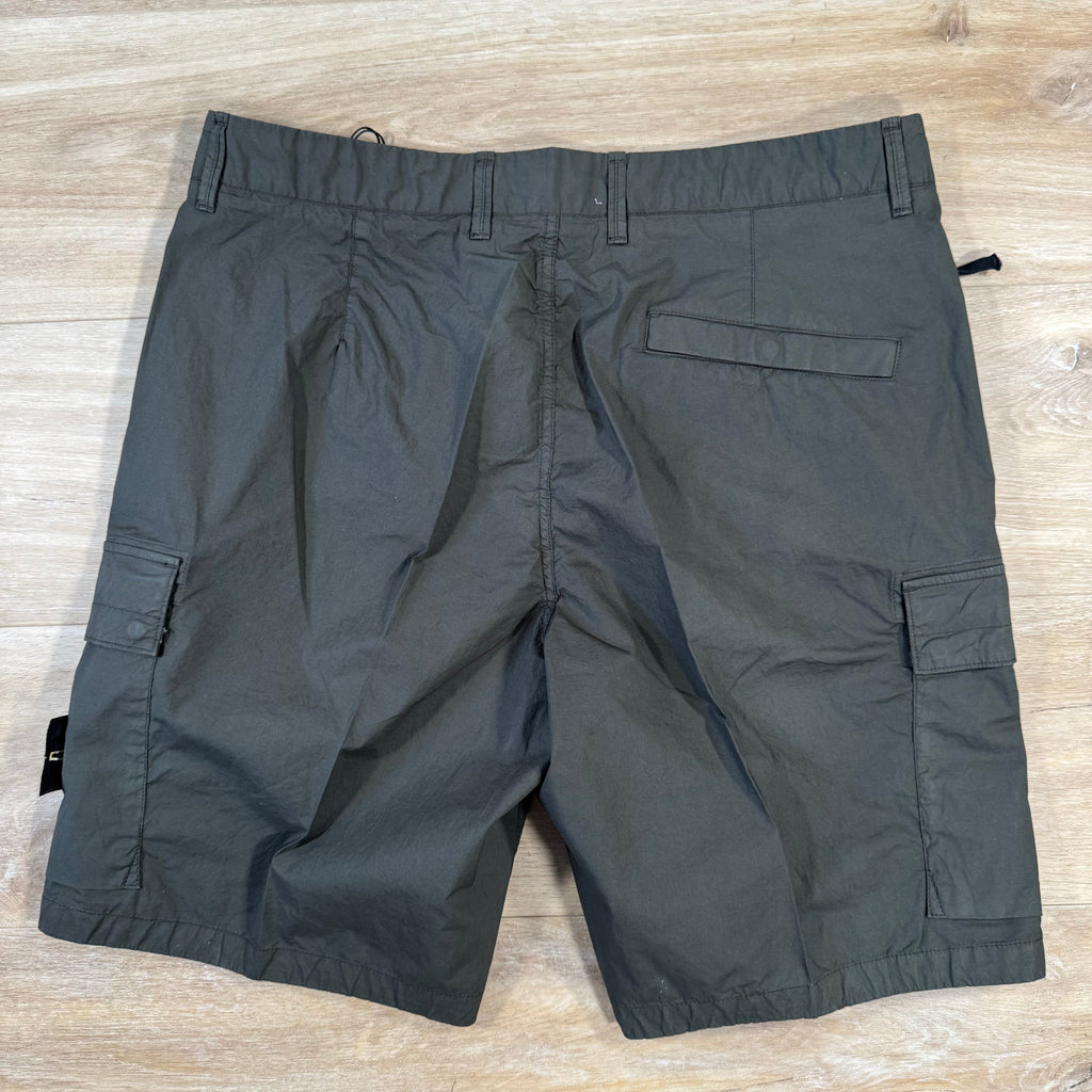 Stone Island Stretch Tela Cargo Bermuda Shorts in Military Green Ironleague