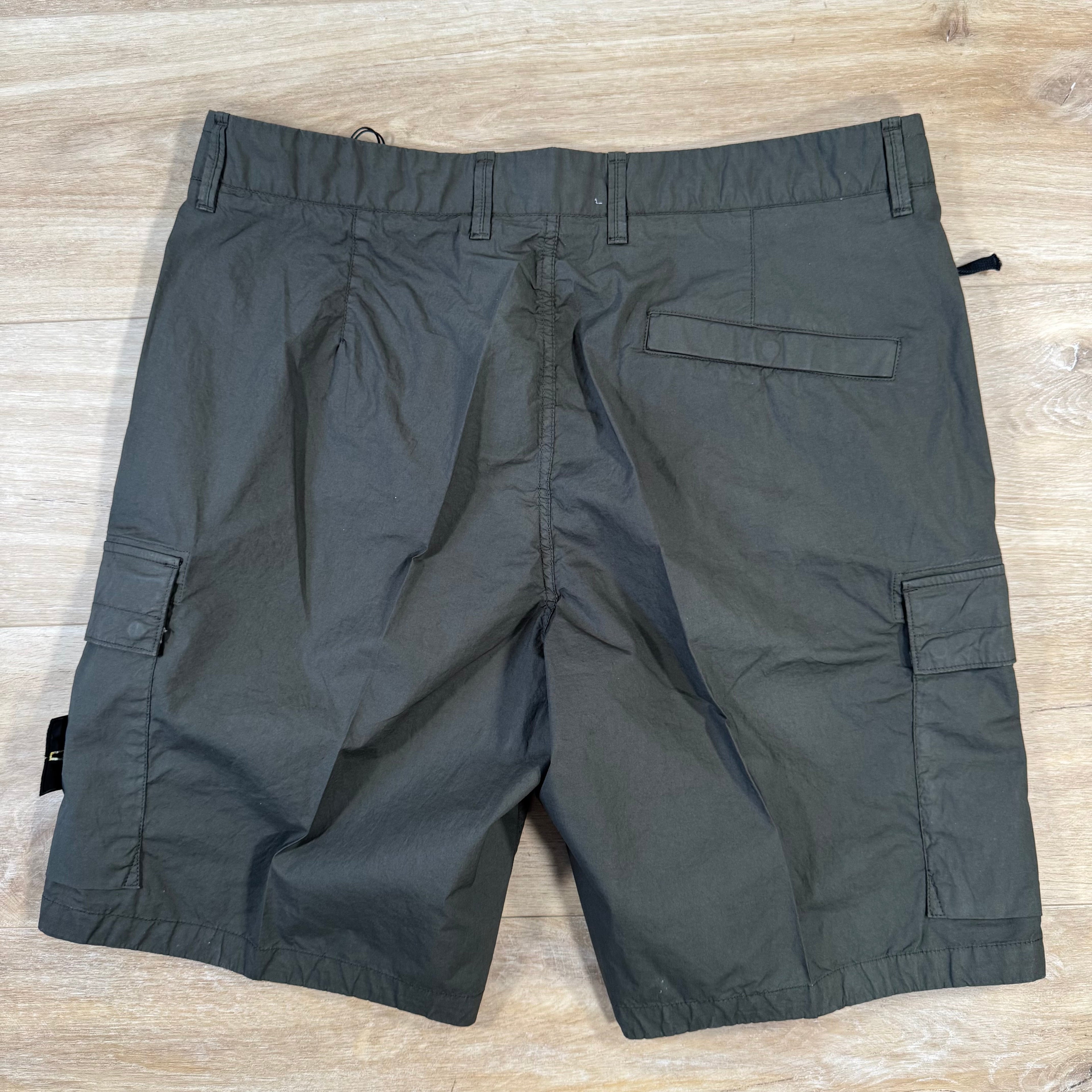 Stone Island Stretch Tela Cargo Bermuda Shorts in Military Green Ironleague