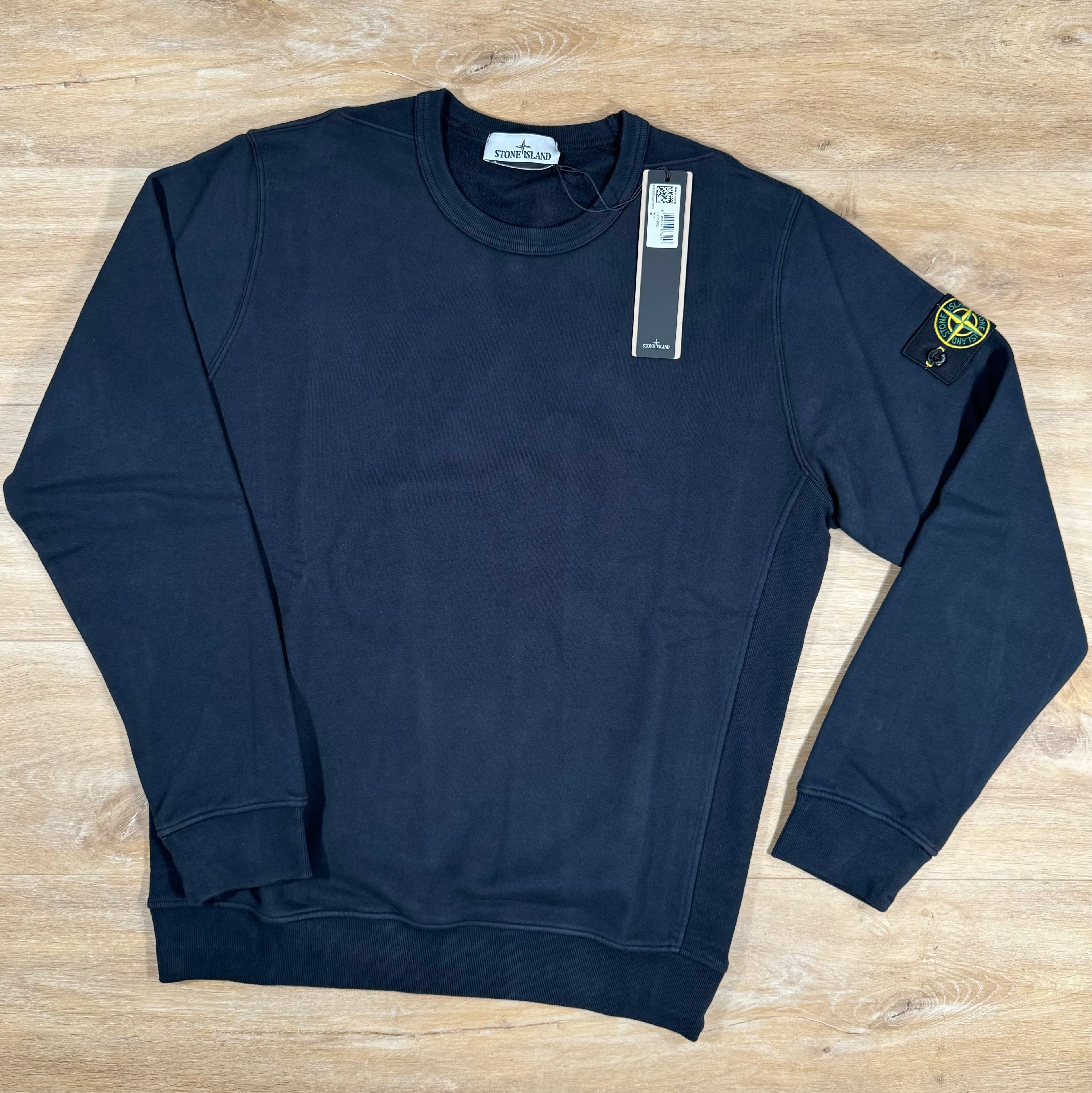Stone Island Garment Dyed Crewneck Sweatshirt in Navy Ironleague