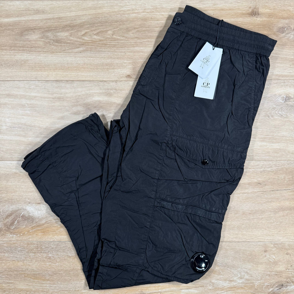CP Company Chrome-R Cargo Lens Pants in Black Ironleague