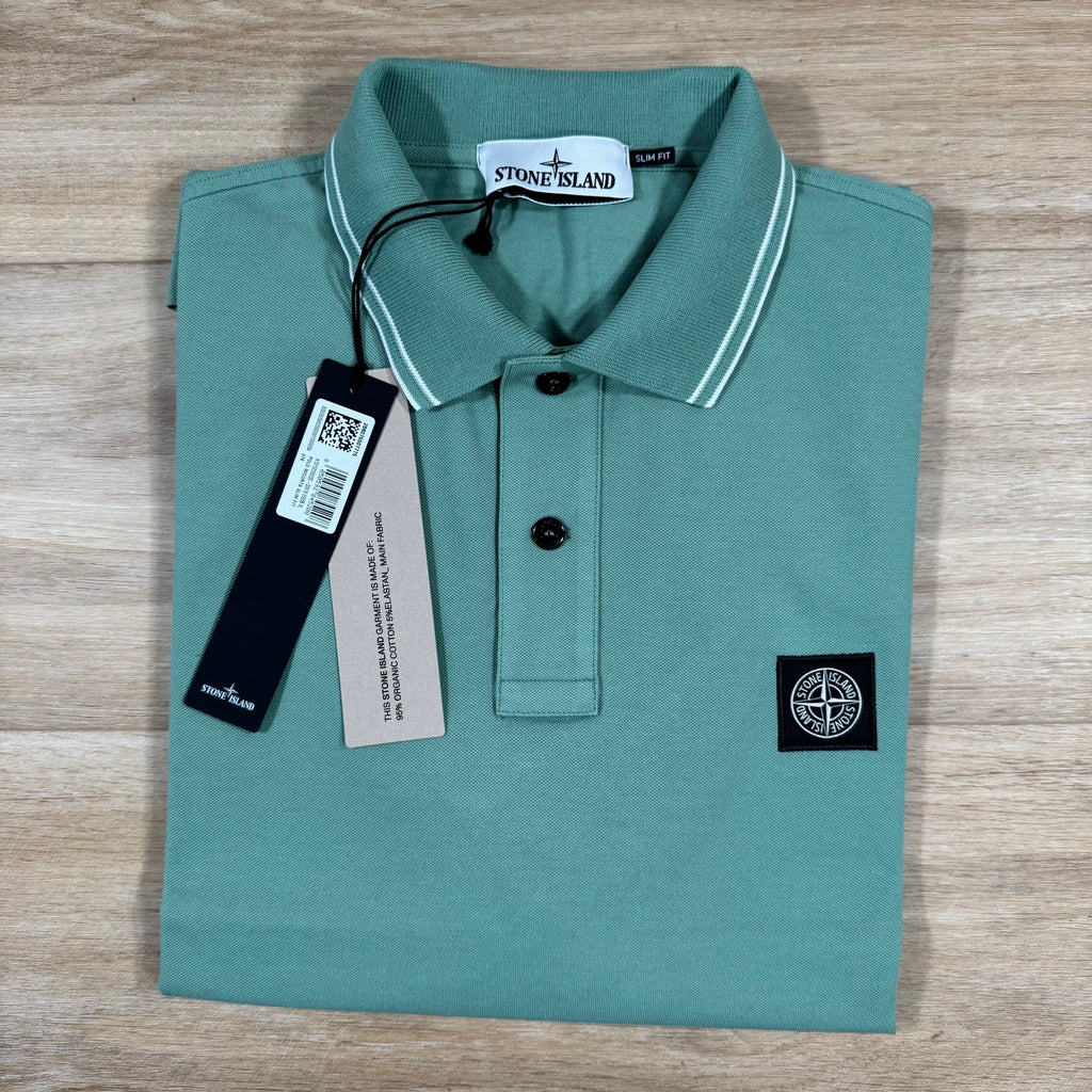 Stone Island Organic Cotton Pique Polo Shirt in Mint Ironleague