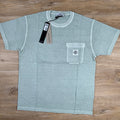 Stone Island Organic Cotton Fissato Effect T-Shirt in Green Grey Ironleague