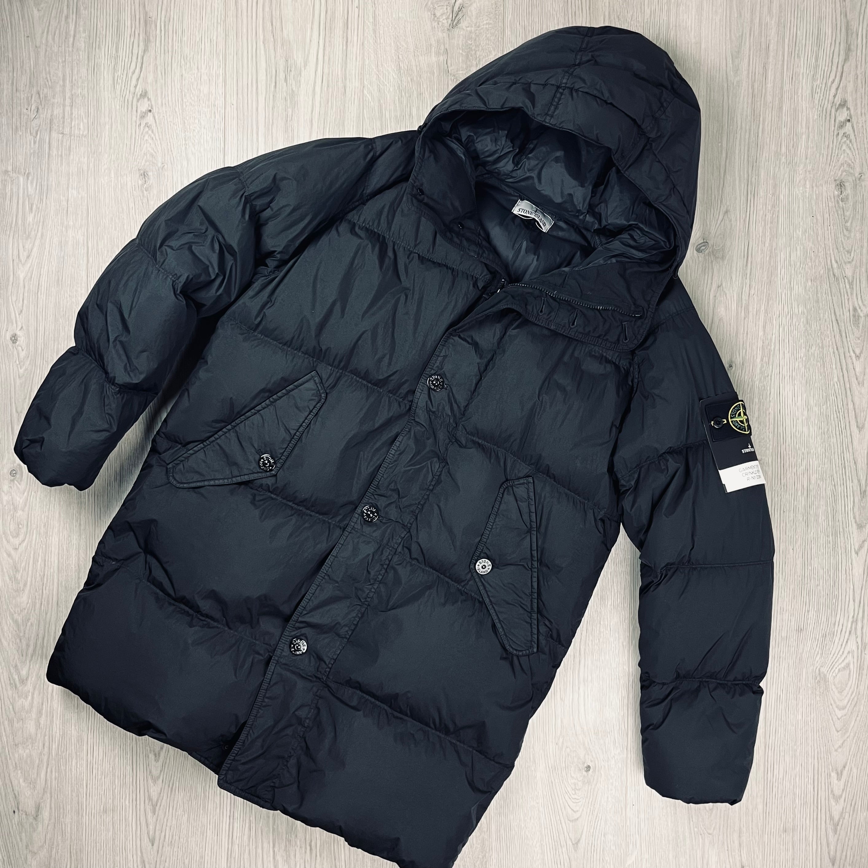 Stone Island Crinkle Reps Down Jacket - Black Ironleague