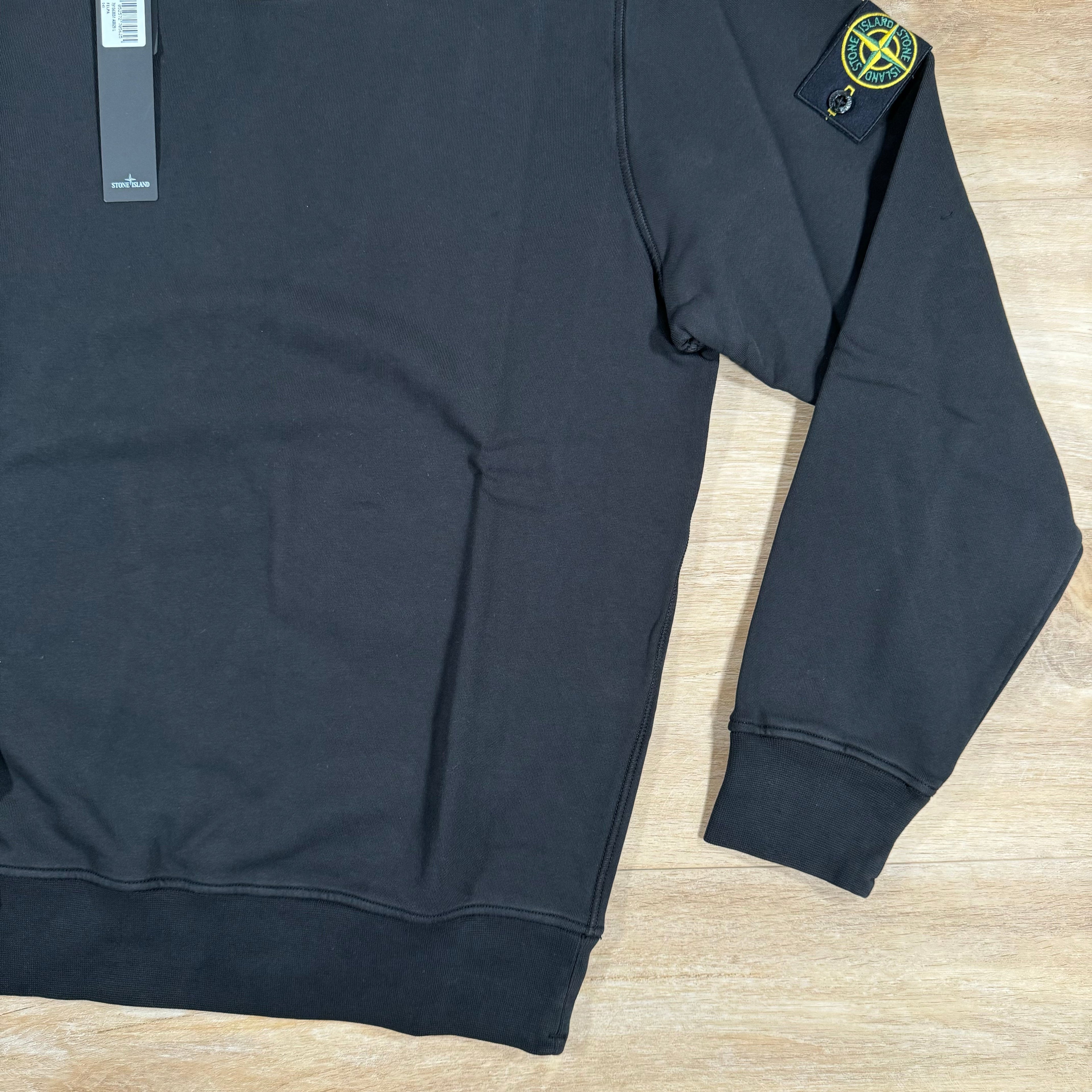 Stone Island Organic Cotton Fleece Sweatshirt in Black Ironleague