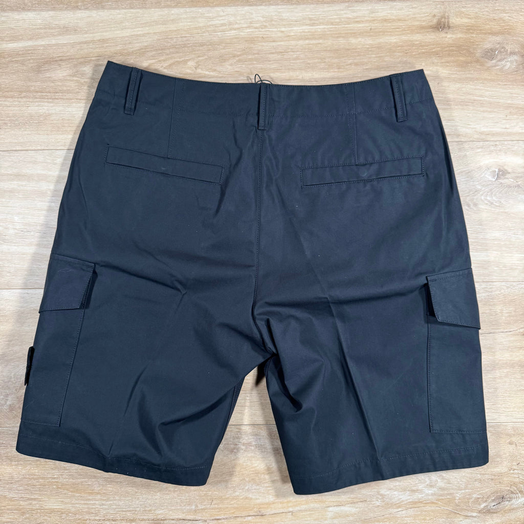 Stone Island Weatherproof Ghost Cargo Bermuda Shorts in Black Ironleague