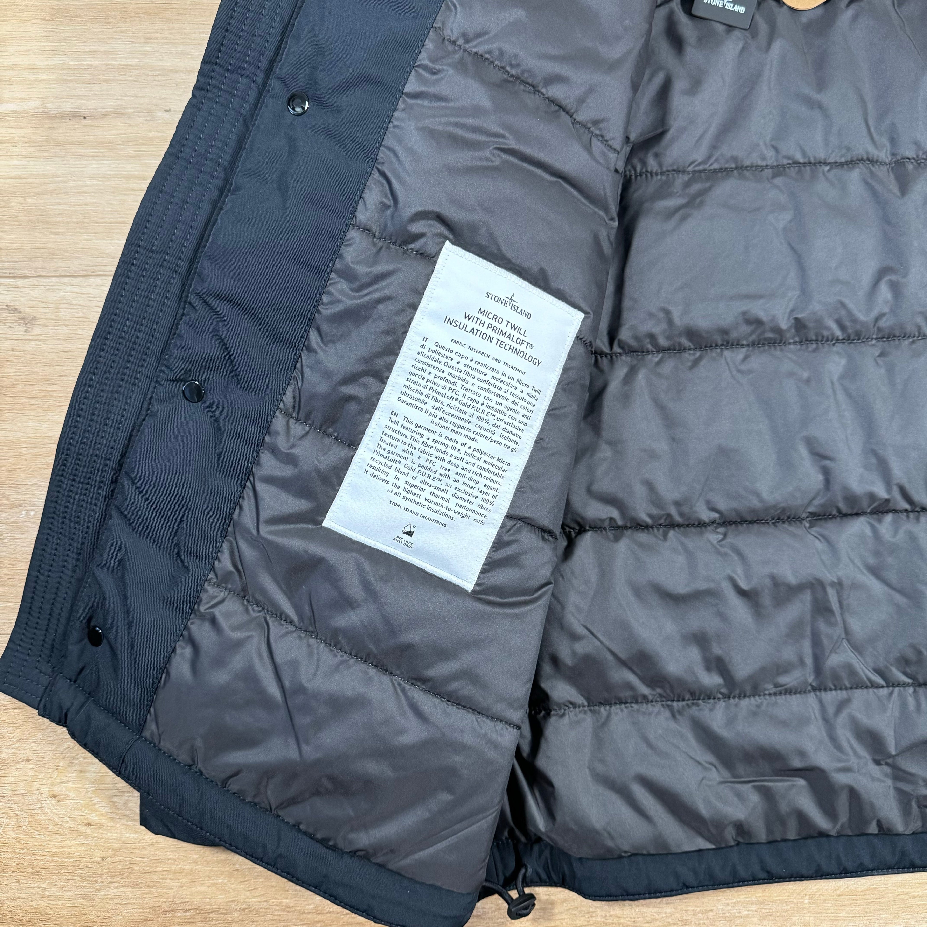 Stone Island Polyester Micro Twill Jacket in Navy Ironleague
