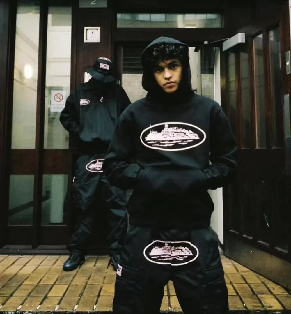 Corteiz Alcatraz Logo Hoodie - Pink Ironleague